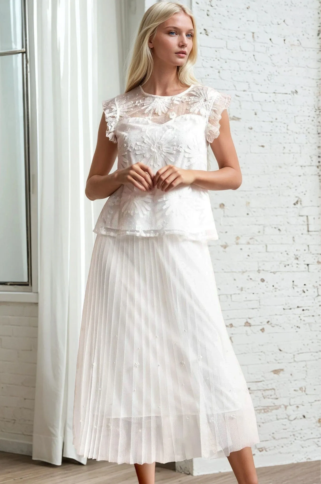 Eva Franco Skirt Lila Pearl Tulle Skirt