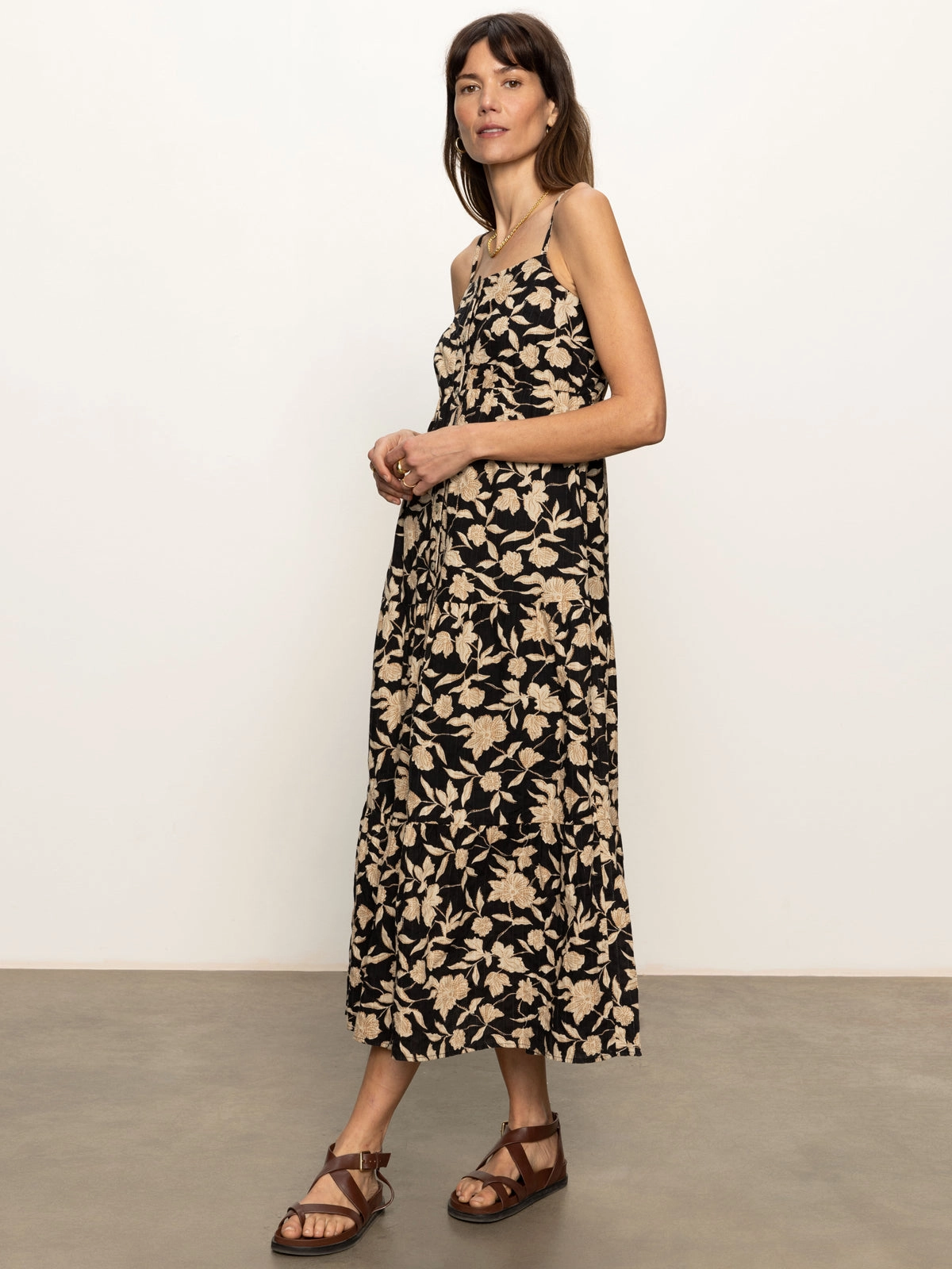 Night wear Tiered Picot Dress Bandana Print