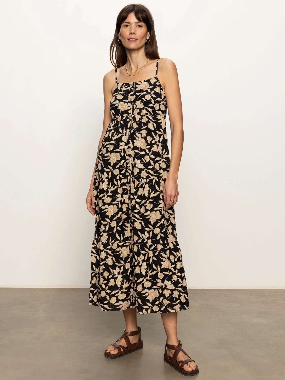 Night wear Tiered Picot Dress Bandana Print