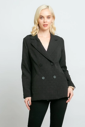 Fashion Wool Coat Comfy Outerwear Oberon Jacket - Black Pebble