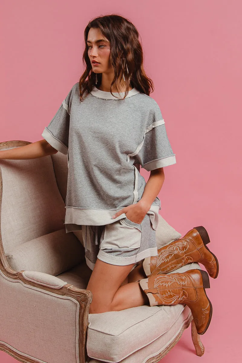 IB1695R-01 | FRENCH TERRY KNIT SHORT PANTS WITH SIDE POCKET Fashionable Waist Performance Comfort