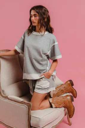 IB1695R-01 | FRENCH TERRY KNIT SHORT PANTS WITH SIDE POCKET Stay Cool Back pockets