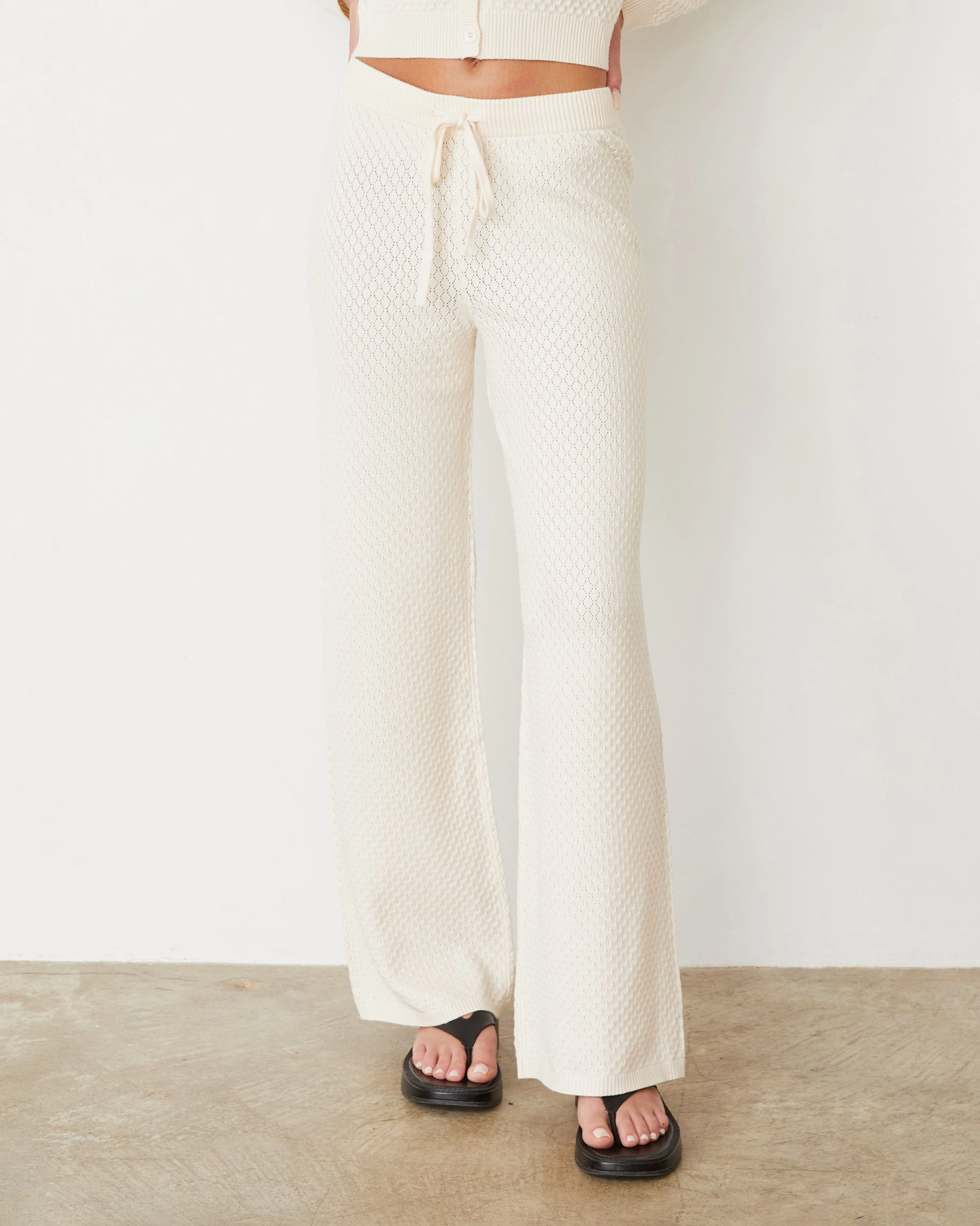 Softknit French Waffle Lounge Pant Casual Comfort Slimming Fit