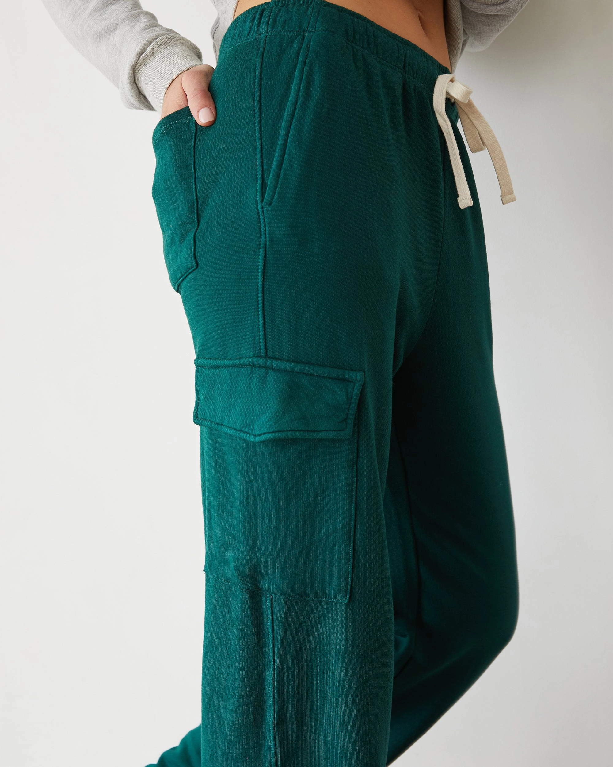 Office Style Softfleece Straight Leg Cargo Sweat