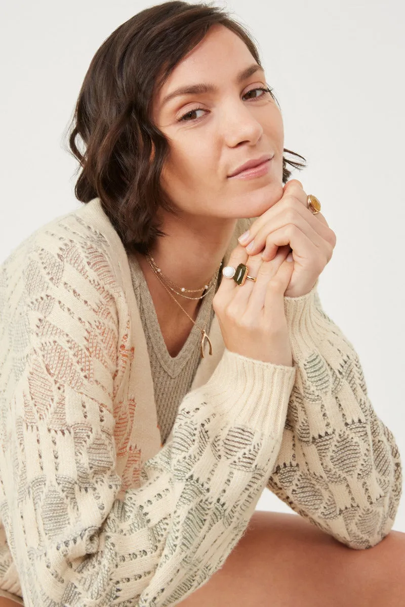 Ombre Checkered Cropped Button Cardigan New Cut Timeless Piece