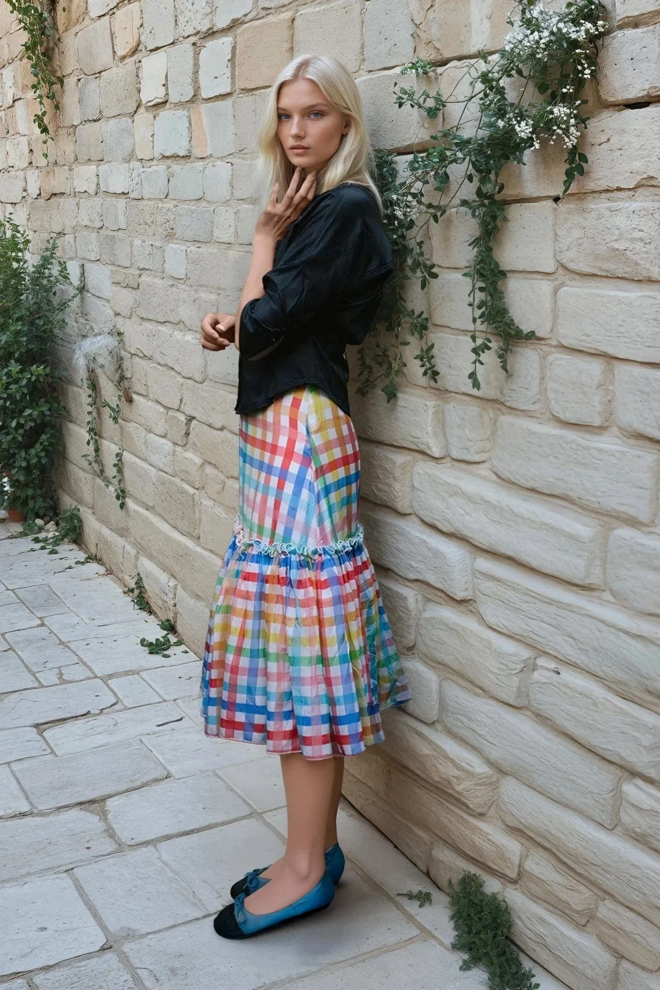On The Go Fatima Skirt - Tuscana Plaid