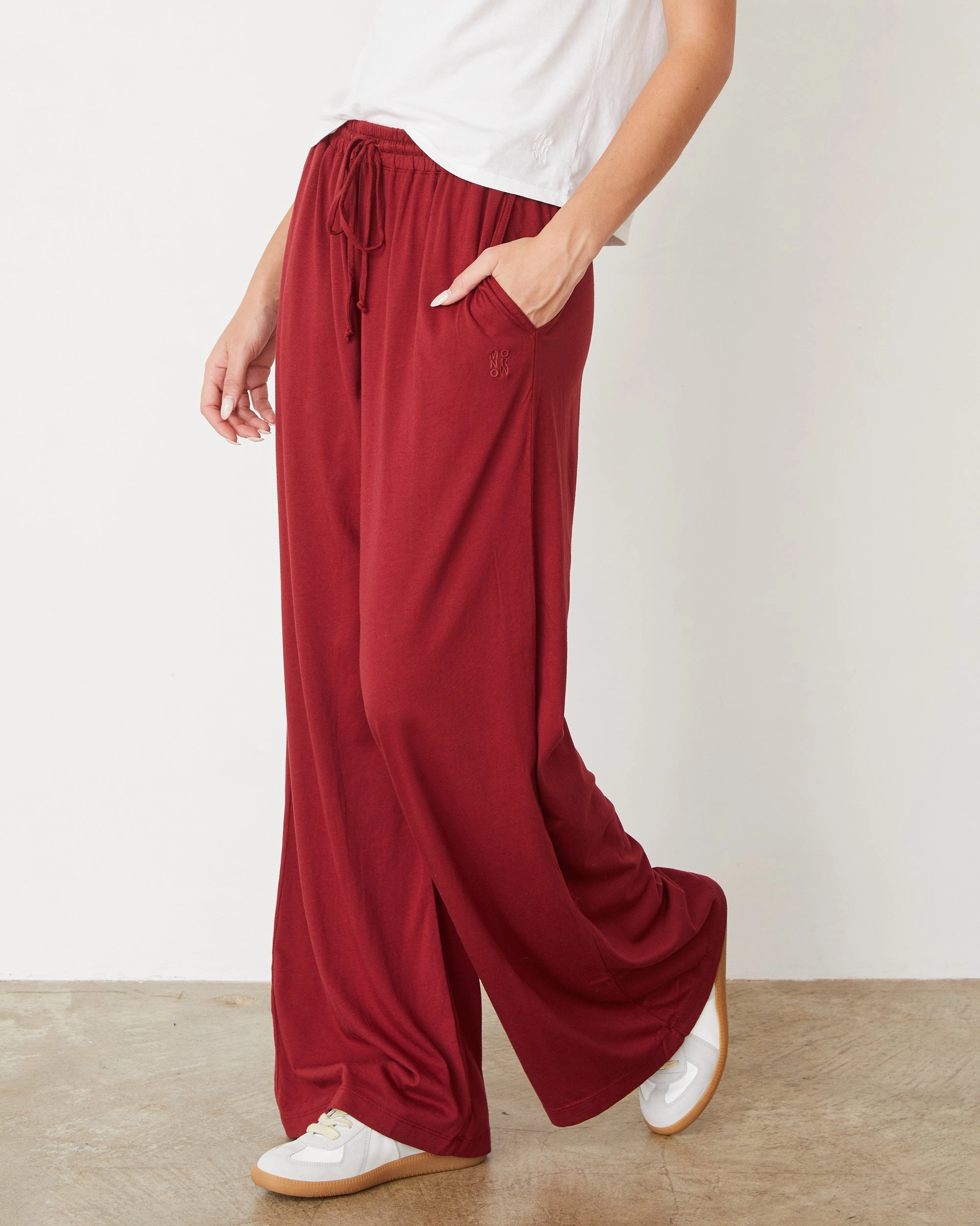 Organic Jersey Wide Leg Pant Denim