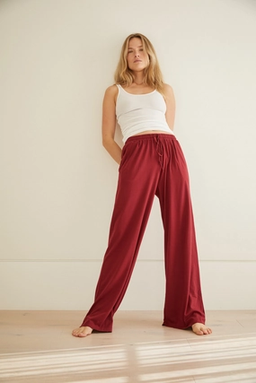 Organic Jersey Wide Leg Pant Cropped hem