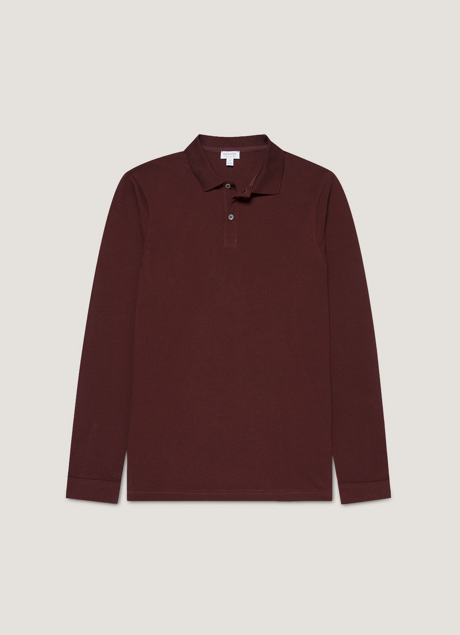 Soft Texture Everyday Style Look Men's Long Sleeve Piqu?? Polo Shirt in Bakelite