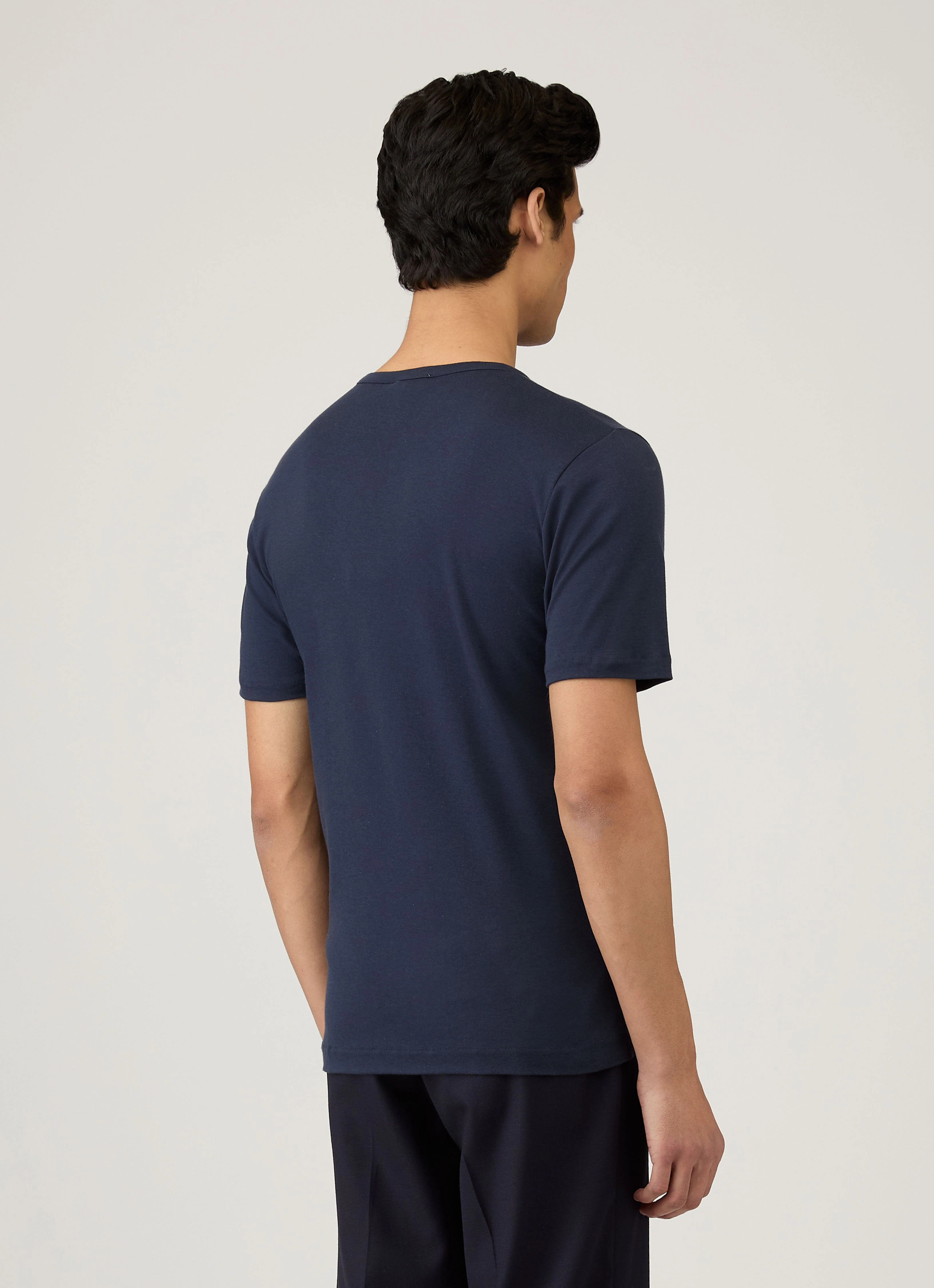 Original Look Running Men's Sea Island Cotton T-shirt in Navy