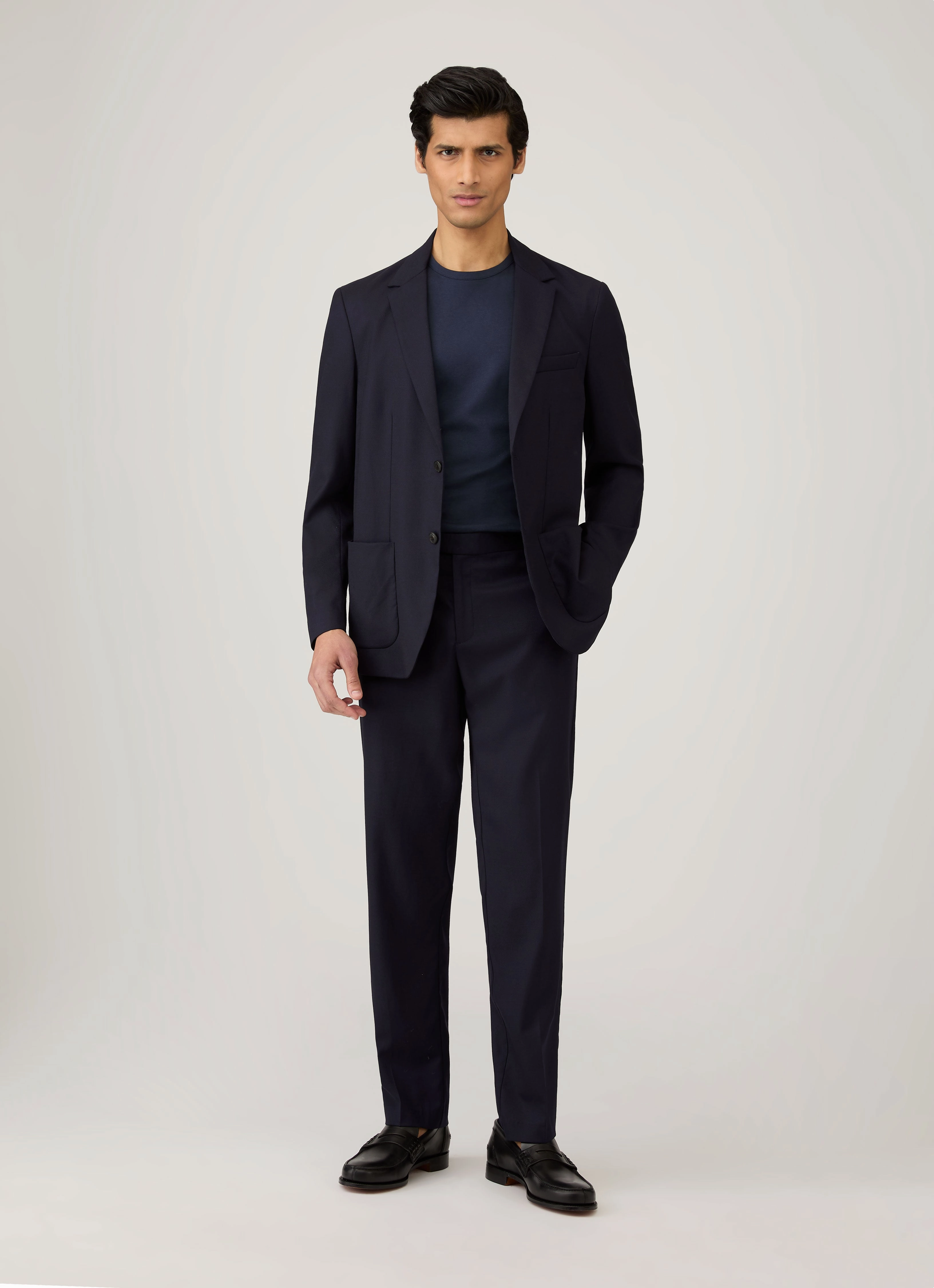 Original Look Running Men's Sea Island Cotton T-shirt in Navy