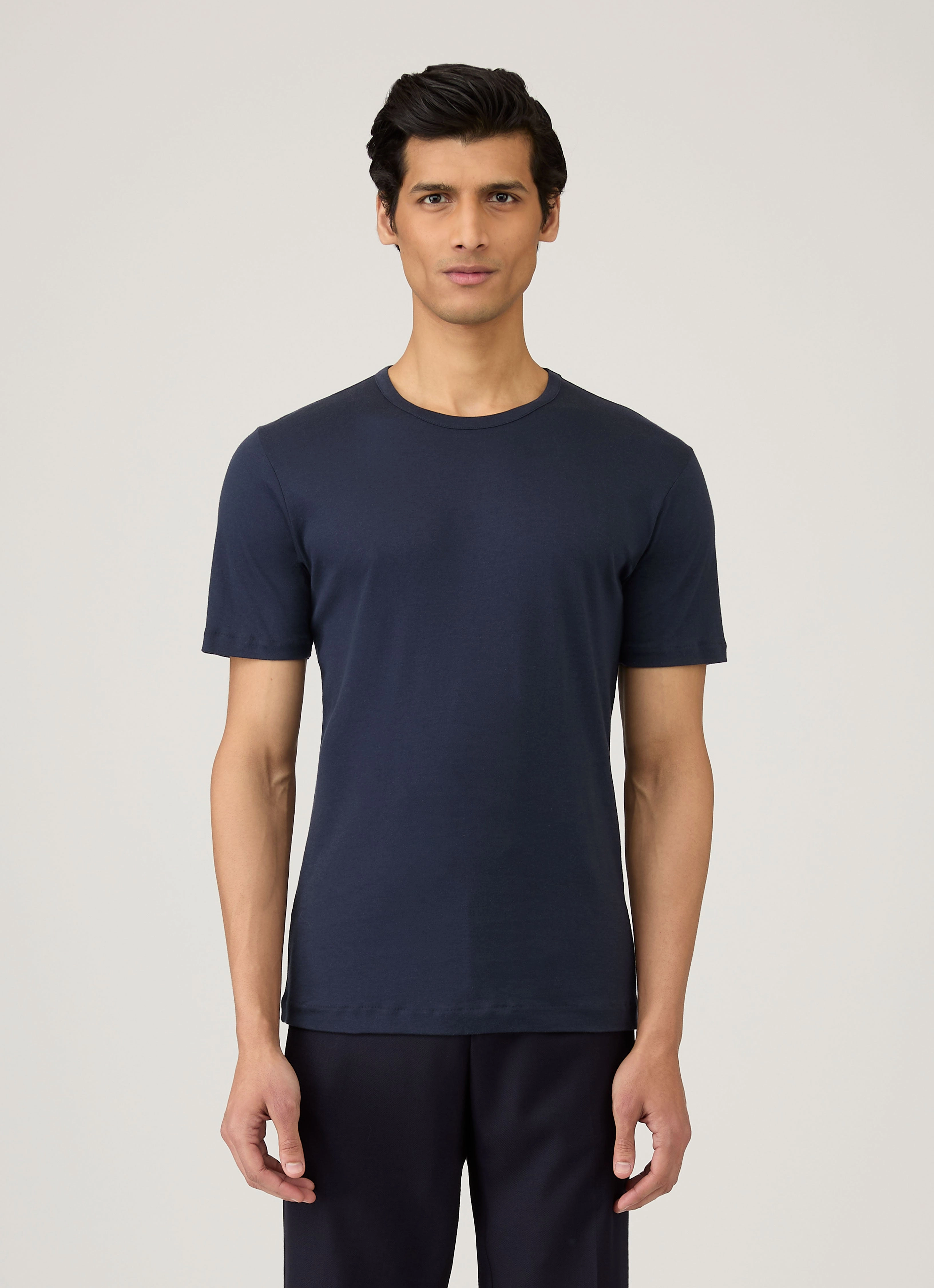 Original Look Running Men's Sea Island Cotton T-shirt in Navy
