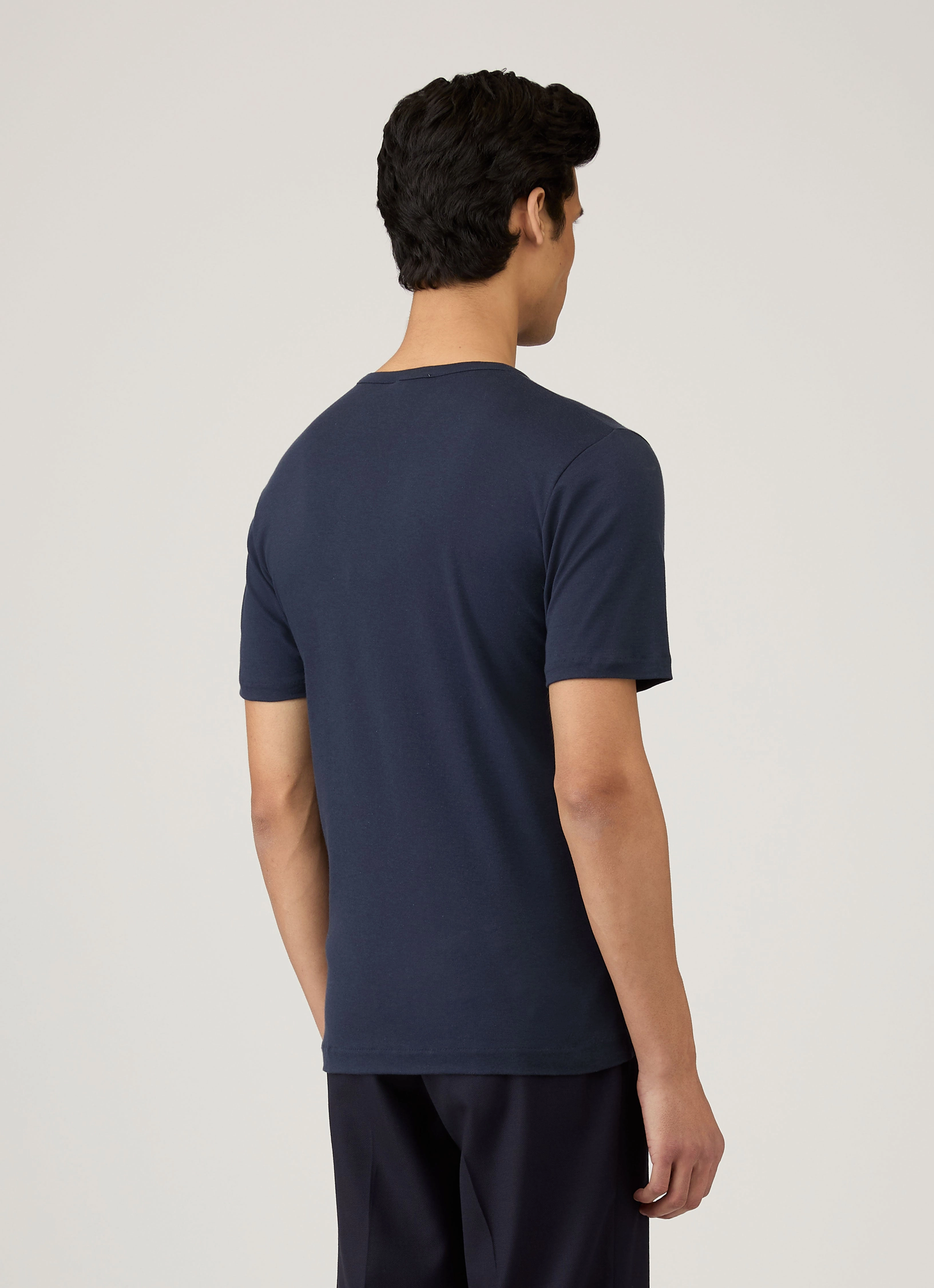 Original Look Running Men's Sea Island Cotton T-shirt in Navy