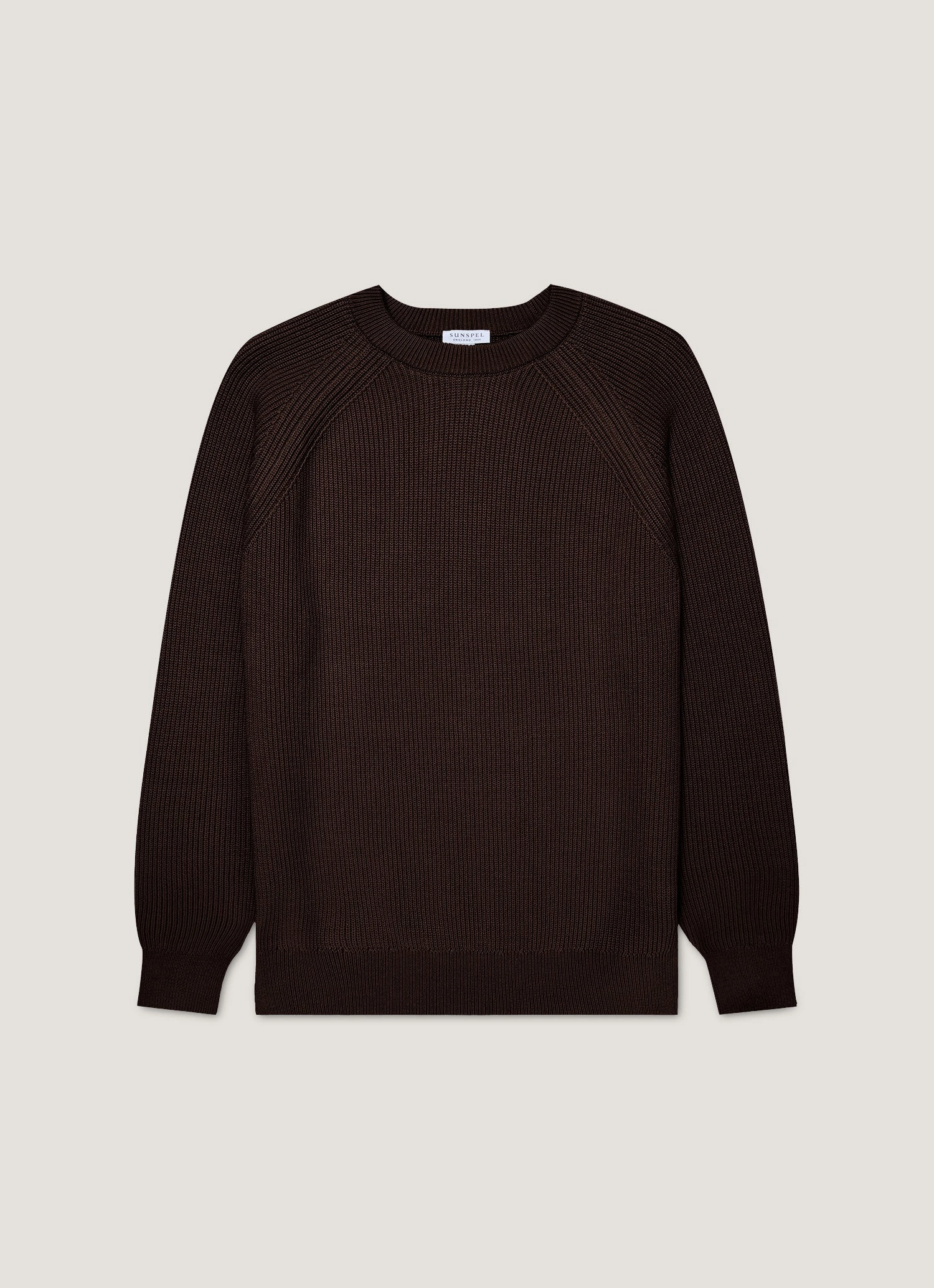 Soft ribbed knit casual knitwear Men's Ribbed Jumper in Truffle