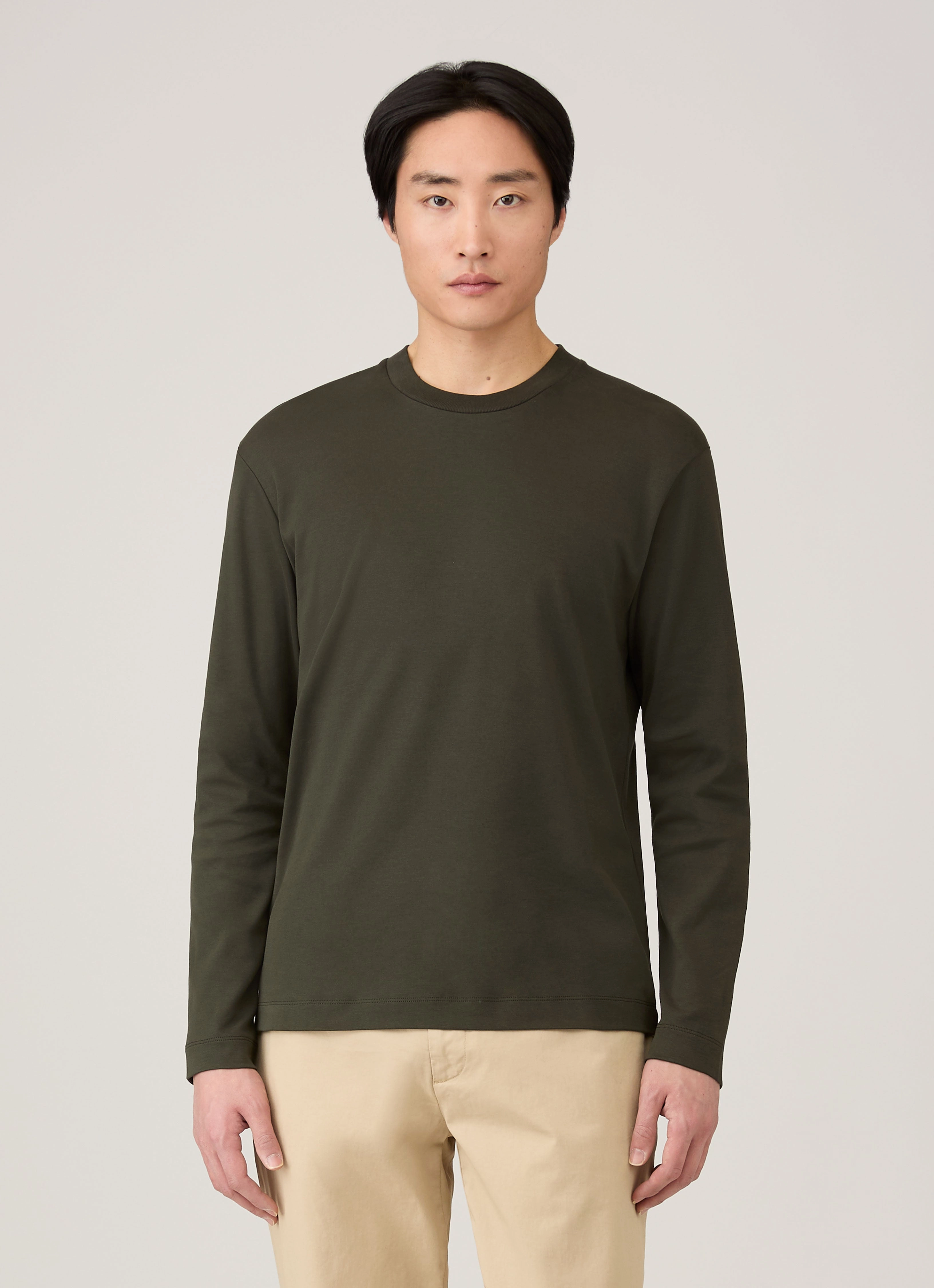 Outfit Ready Men's Long Sleeve Heavyweight T-shirt in Dark Green