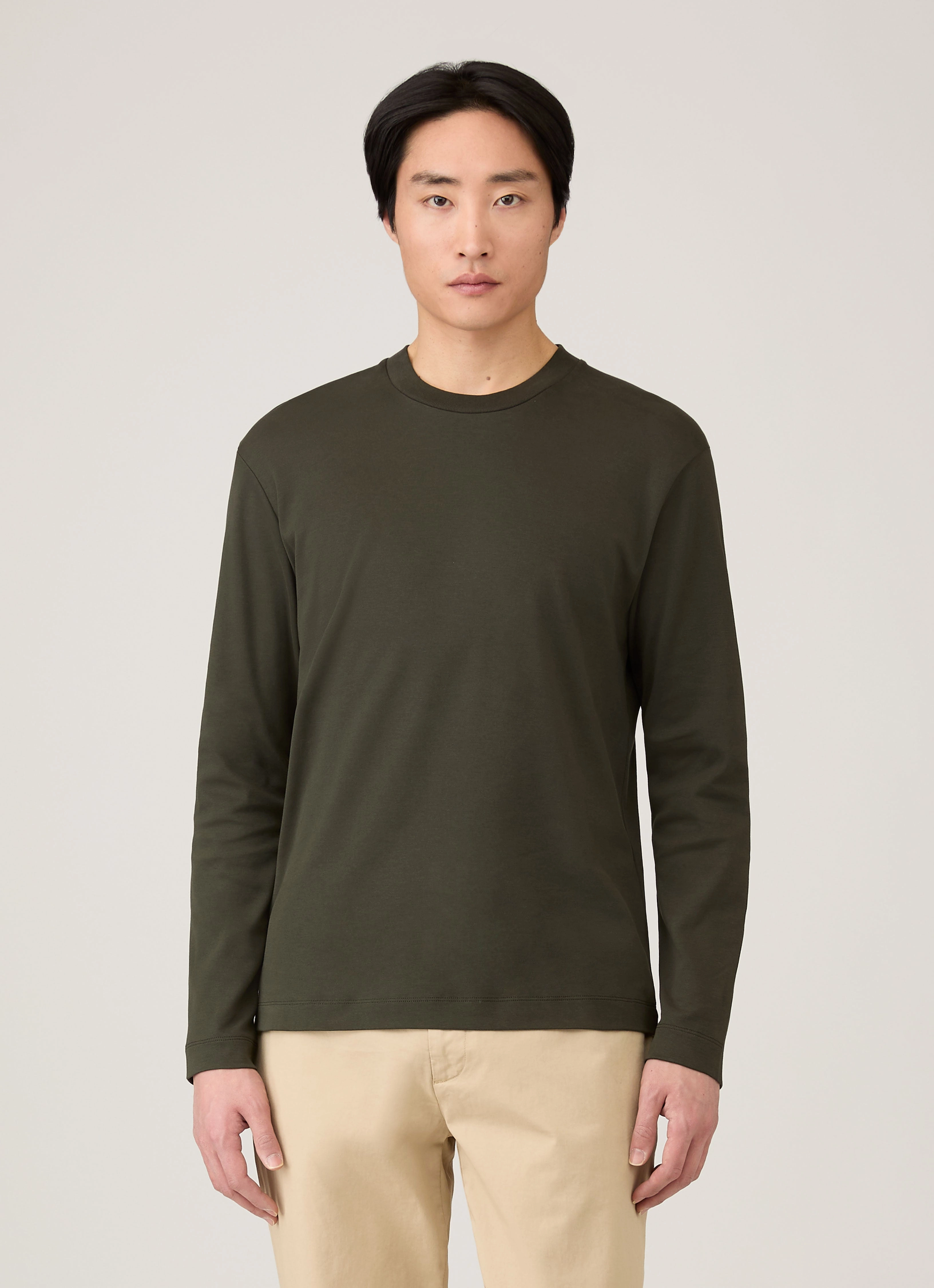 Outfit Ready Men's Long Sleeve Heavyweight T-shirt in Dark Green