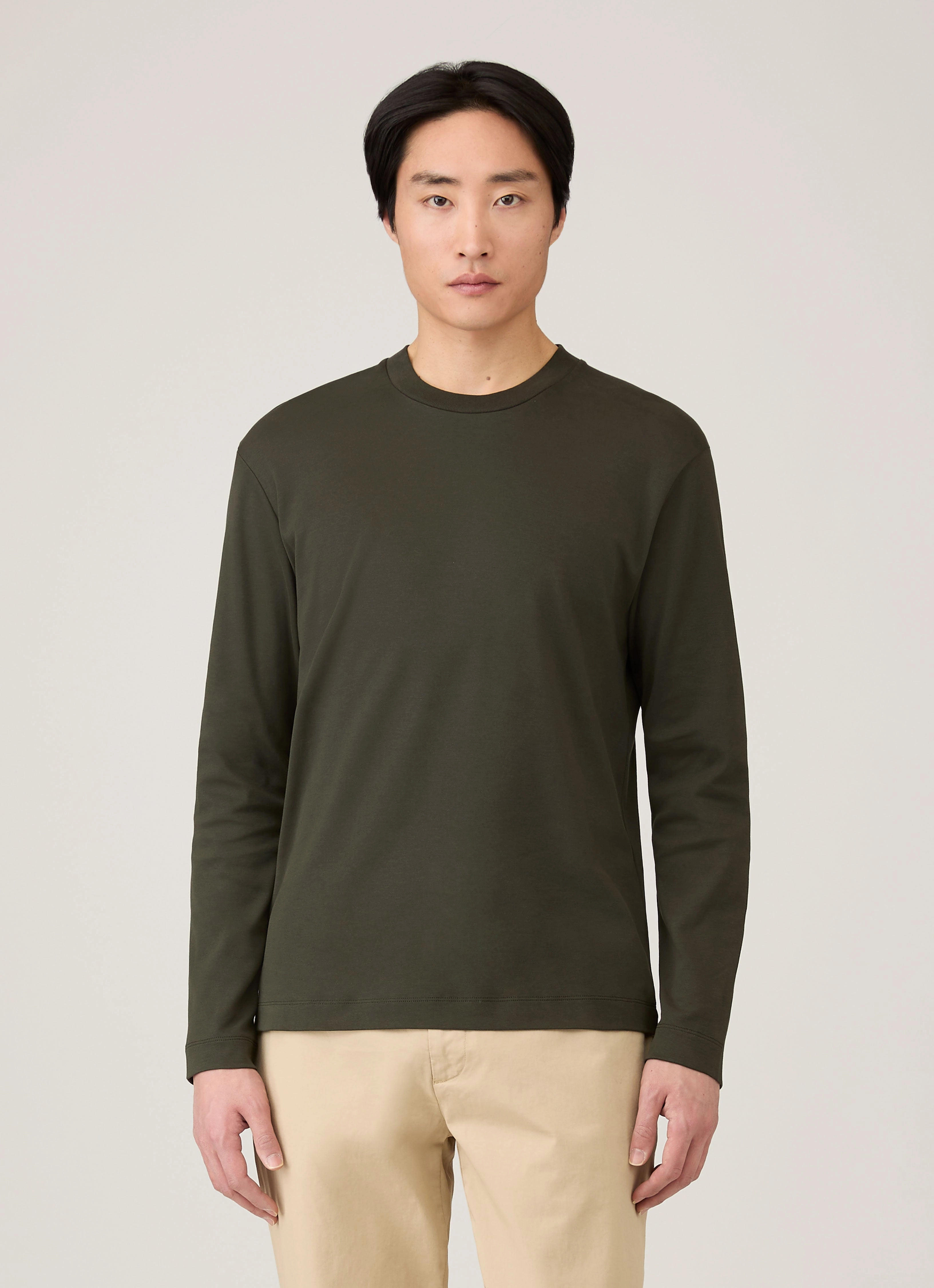 Outfit Ready Men's Long Sleeve Heavyweight T-shirt in Dark Green