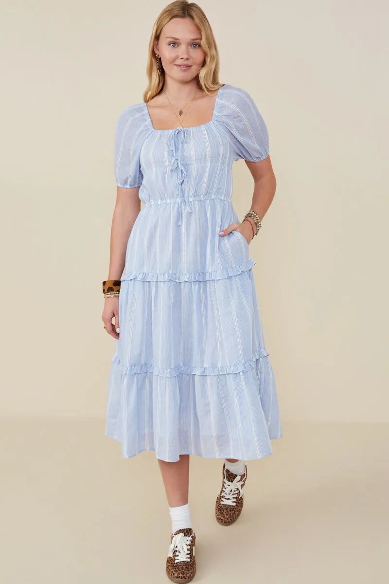 Bow Detailed Crochet Lace Square Neck Dress Fresh Combo Bloom Soft