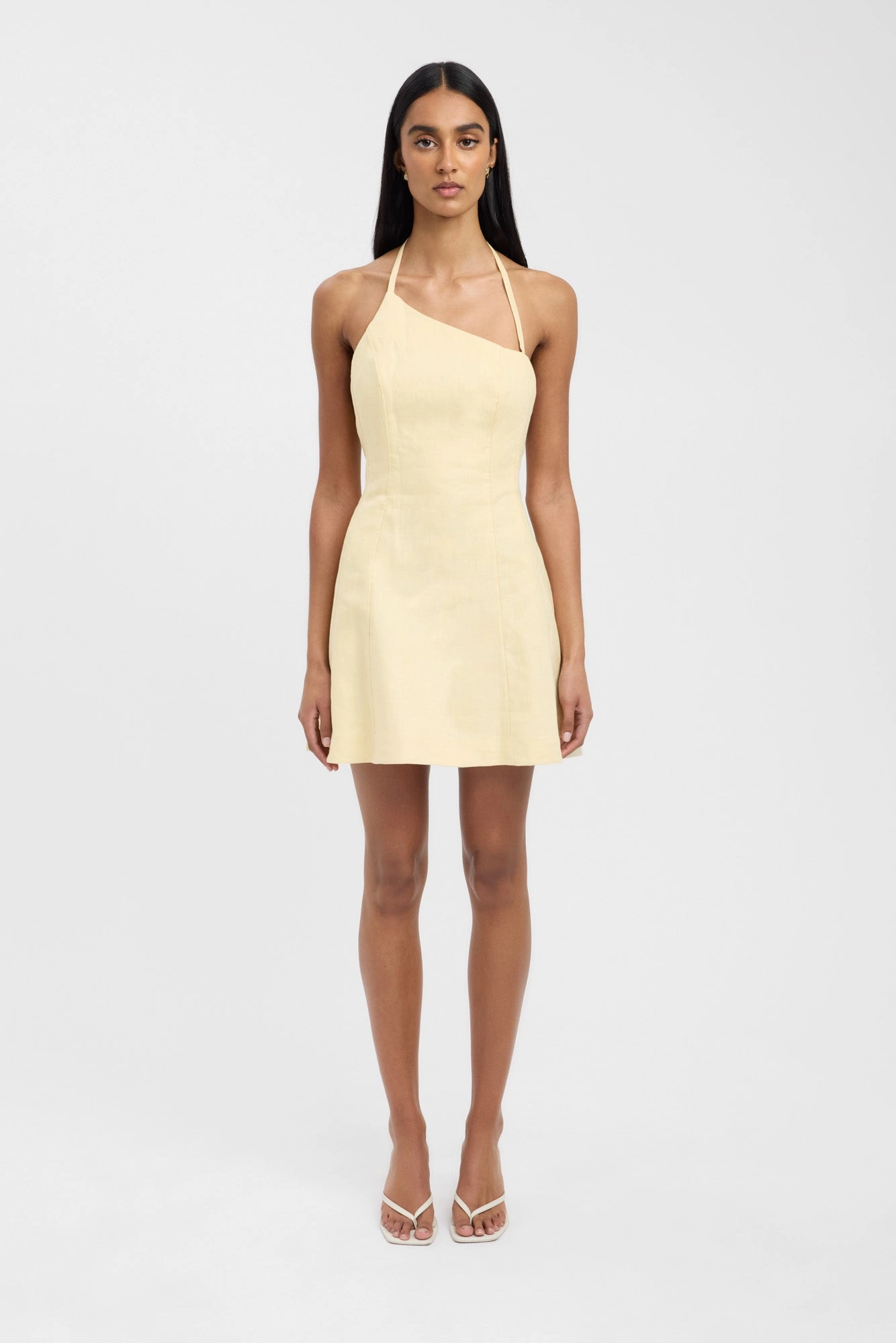 Smart Edge Palm One Shoulder Mini Dress