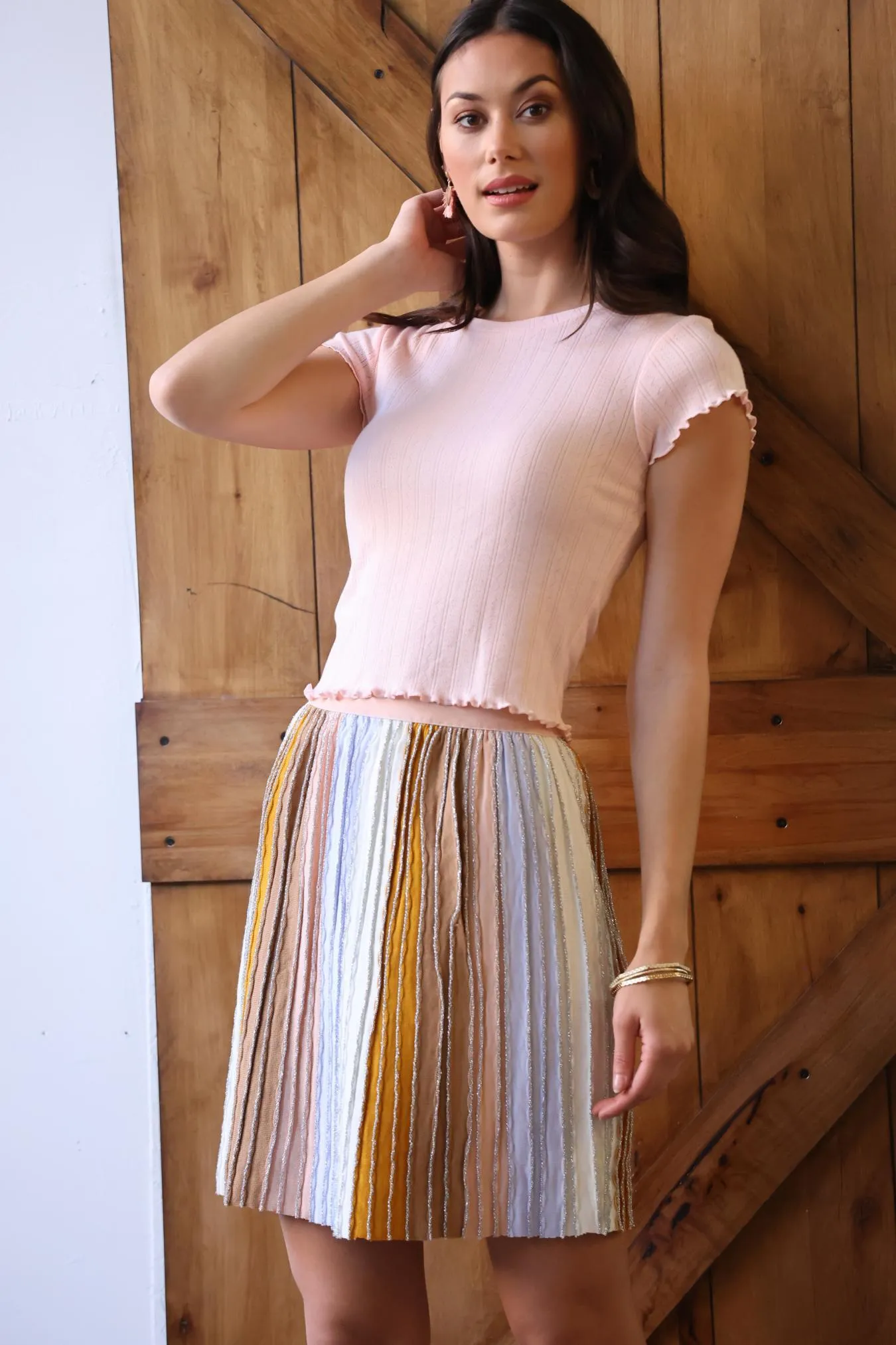 Pastel Knit Mini Skirt urban vibe