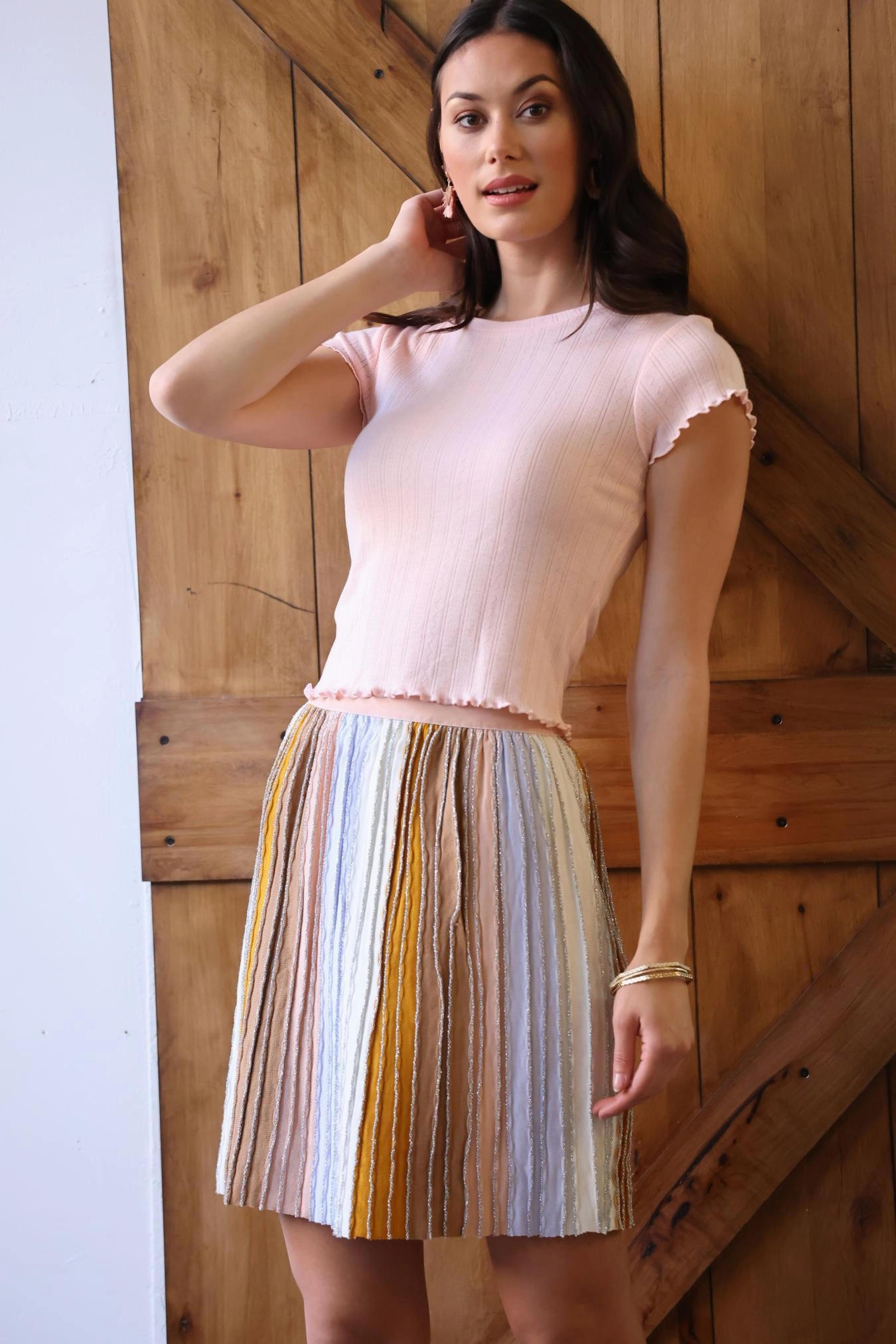 Pastel Knit Mini Skirt urban vibe