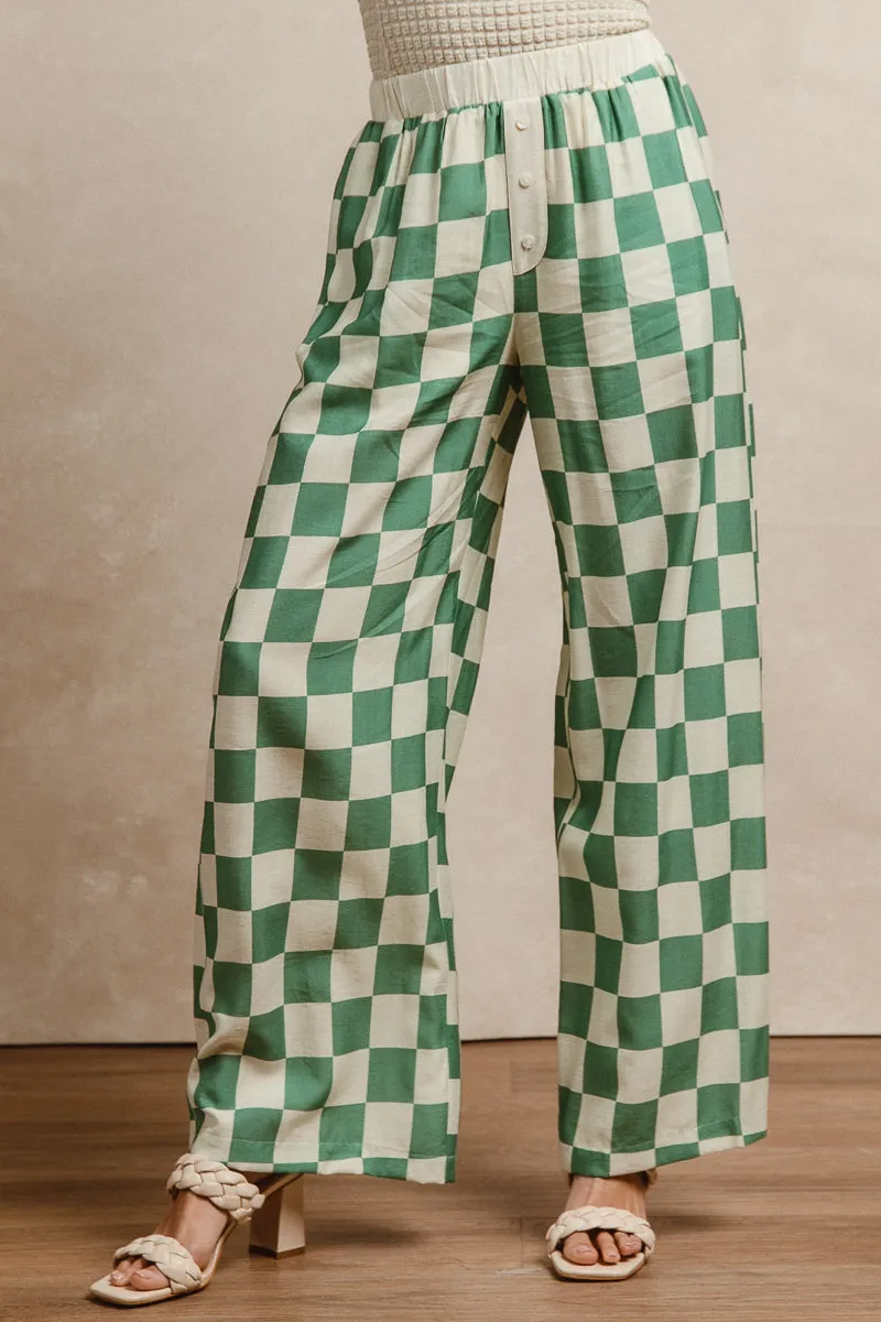 IB1693-01 | SHEER CHECKER PRINT PANTS Daily Motion