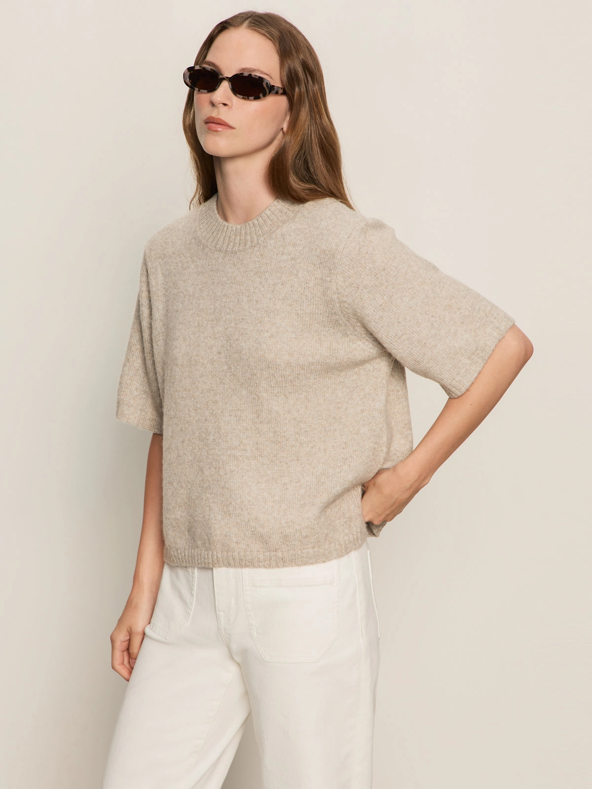 Perfect Sweater Tee Heather Pearl Relaxed Comfort