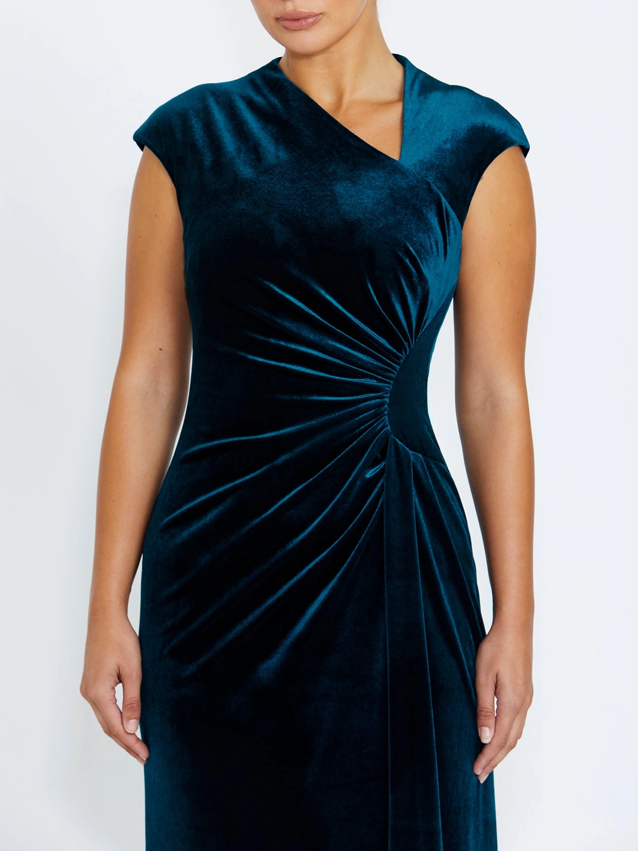 Philomena Midnight Velour Gown tailored look