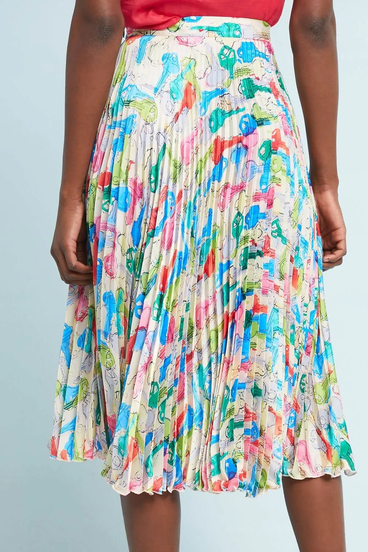 Pleated Midi Skirt Bold Design