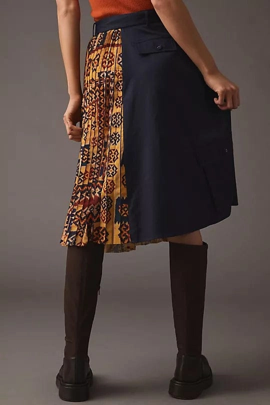 Pleated Cargo Midi Skirt Refined Edge