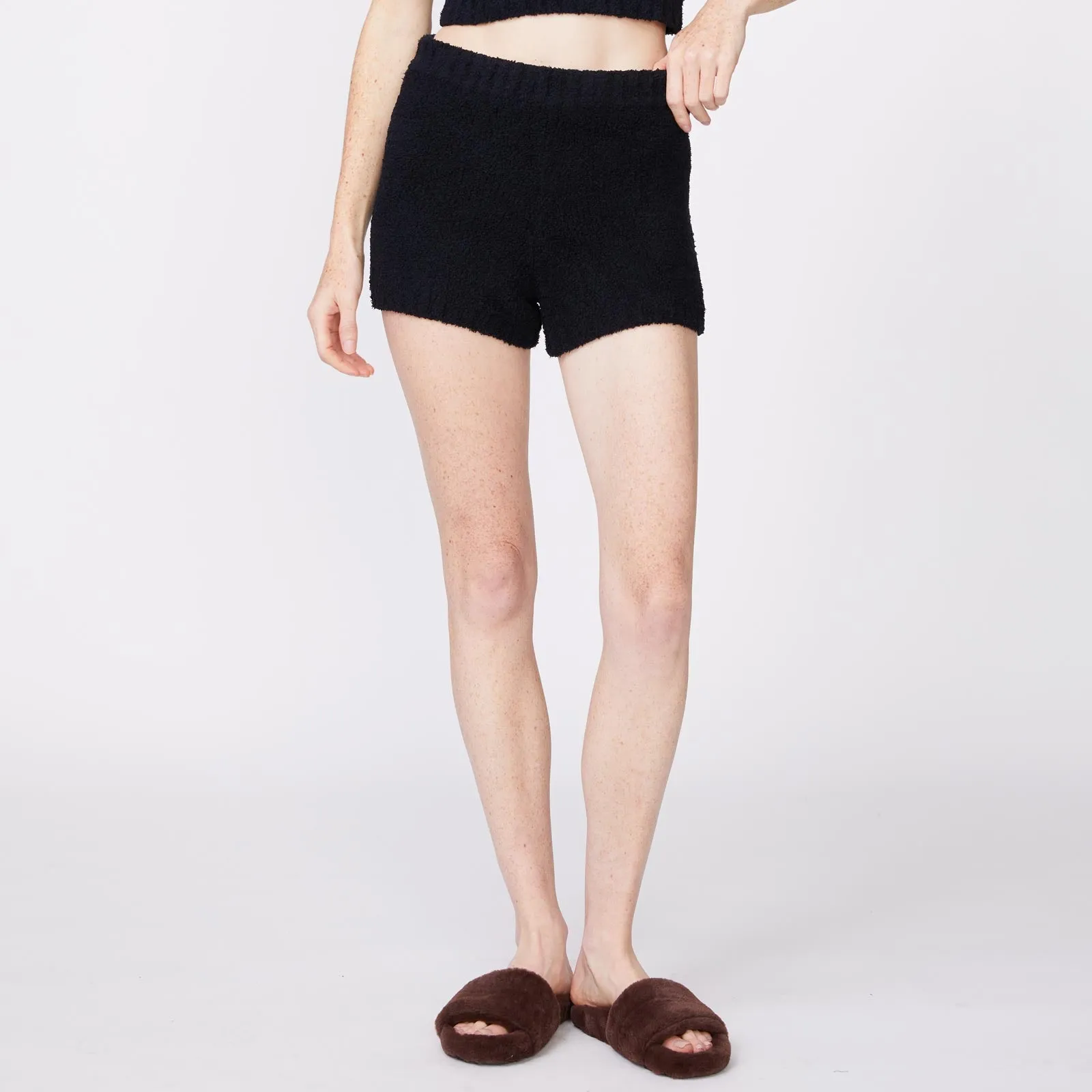 Plush Sweater Shorts Waist Tie Iconic Staple