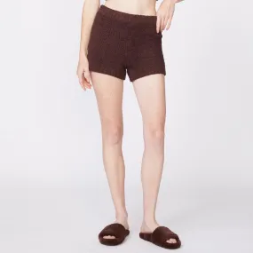 Peak Lapel Mix Layer Plush Sweater Shorts
