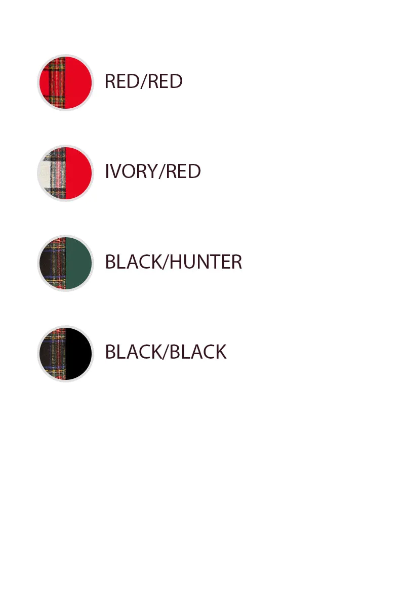 IT4688S-02 | CHRISTMAS PLAID BUTTONED COLLARED TOP WITH SWEATER Cold Climate