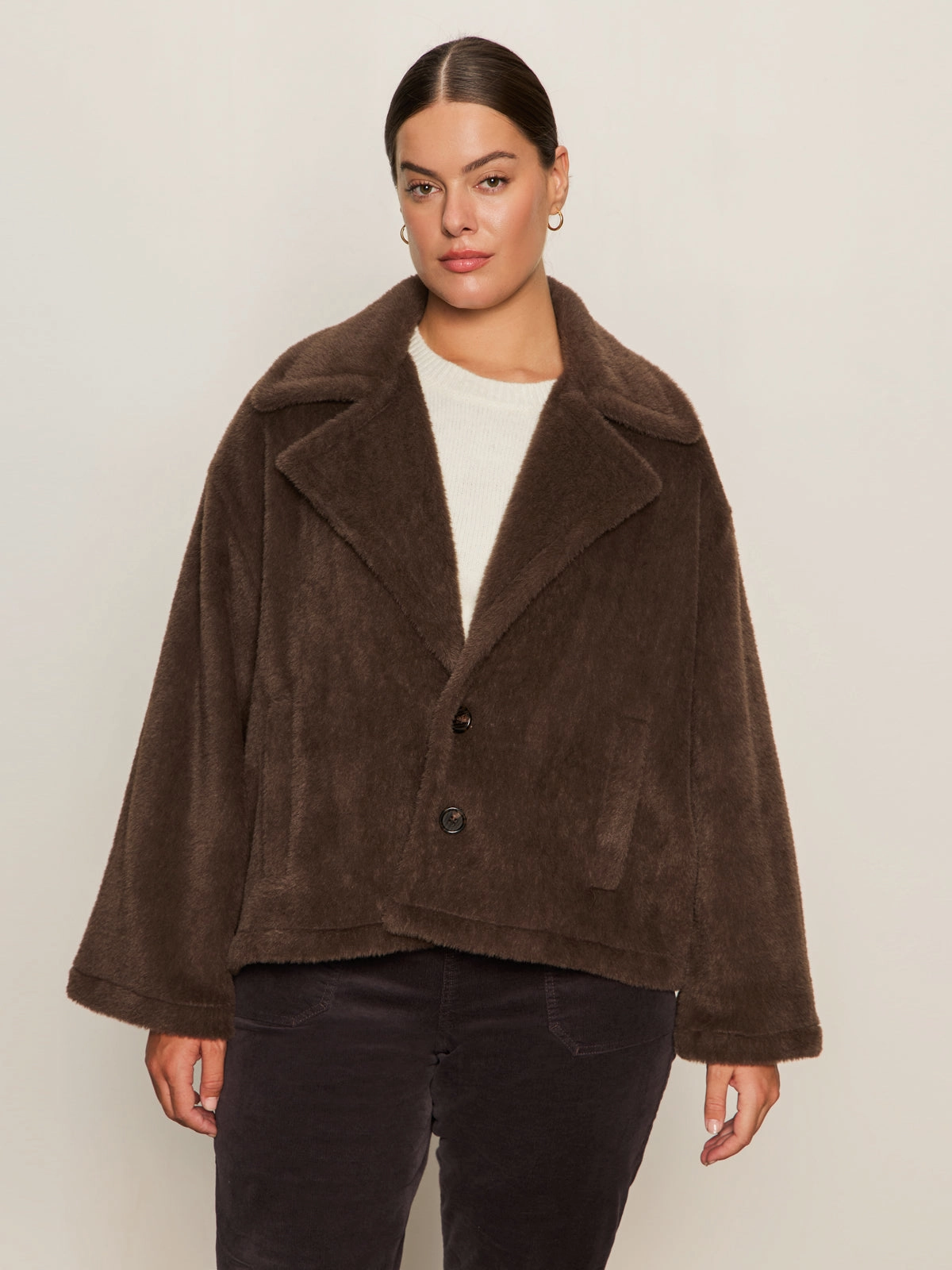 Plush comfort Colette Fur Jacket Choco Chip Extended Sizing