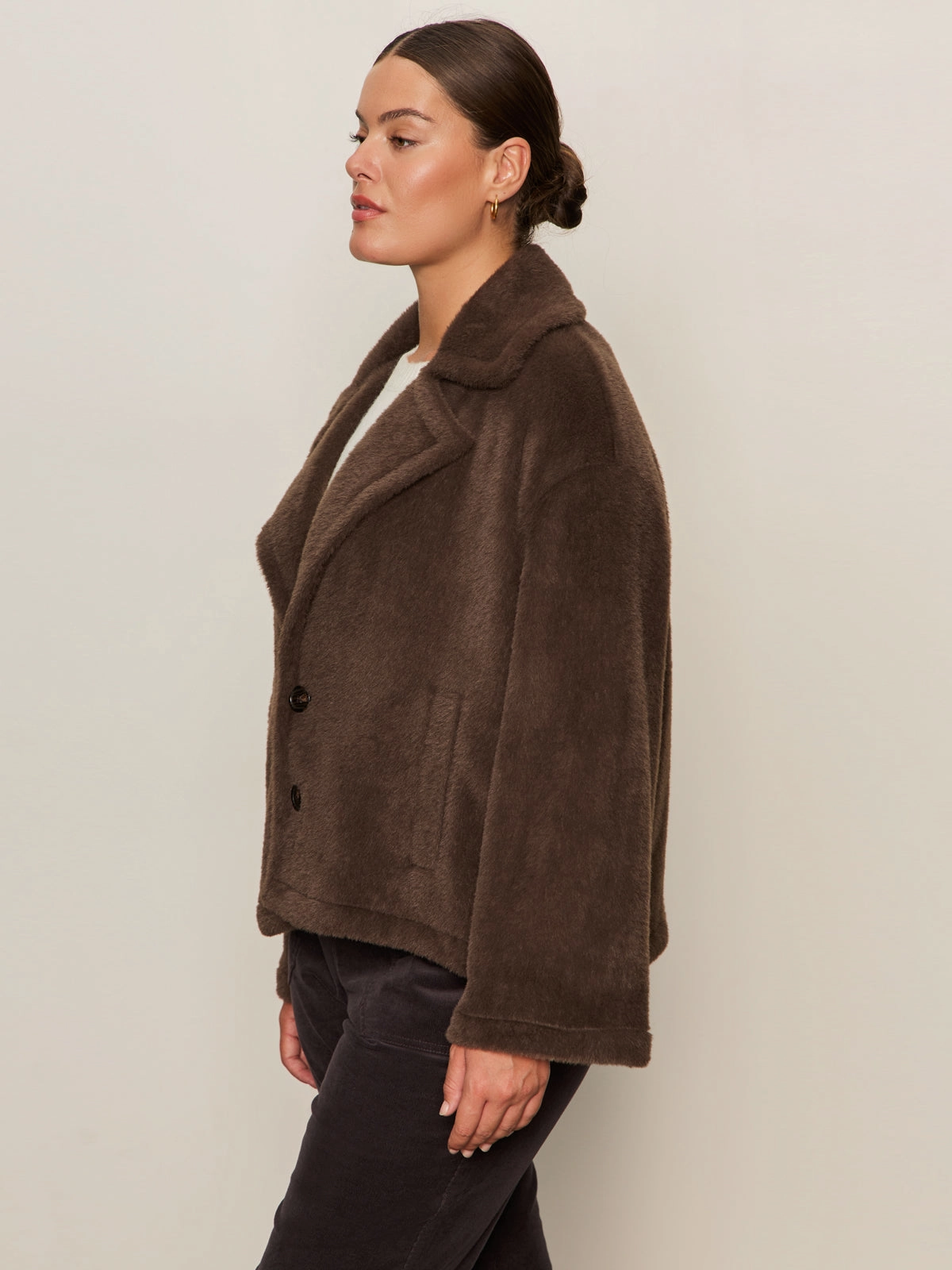 Plush comfort Colette Fur Jacket Choco Chip Extended Sizing