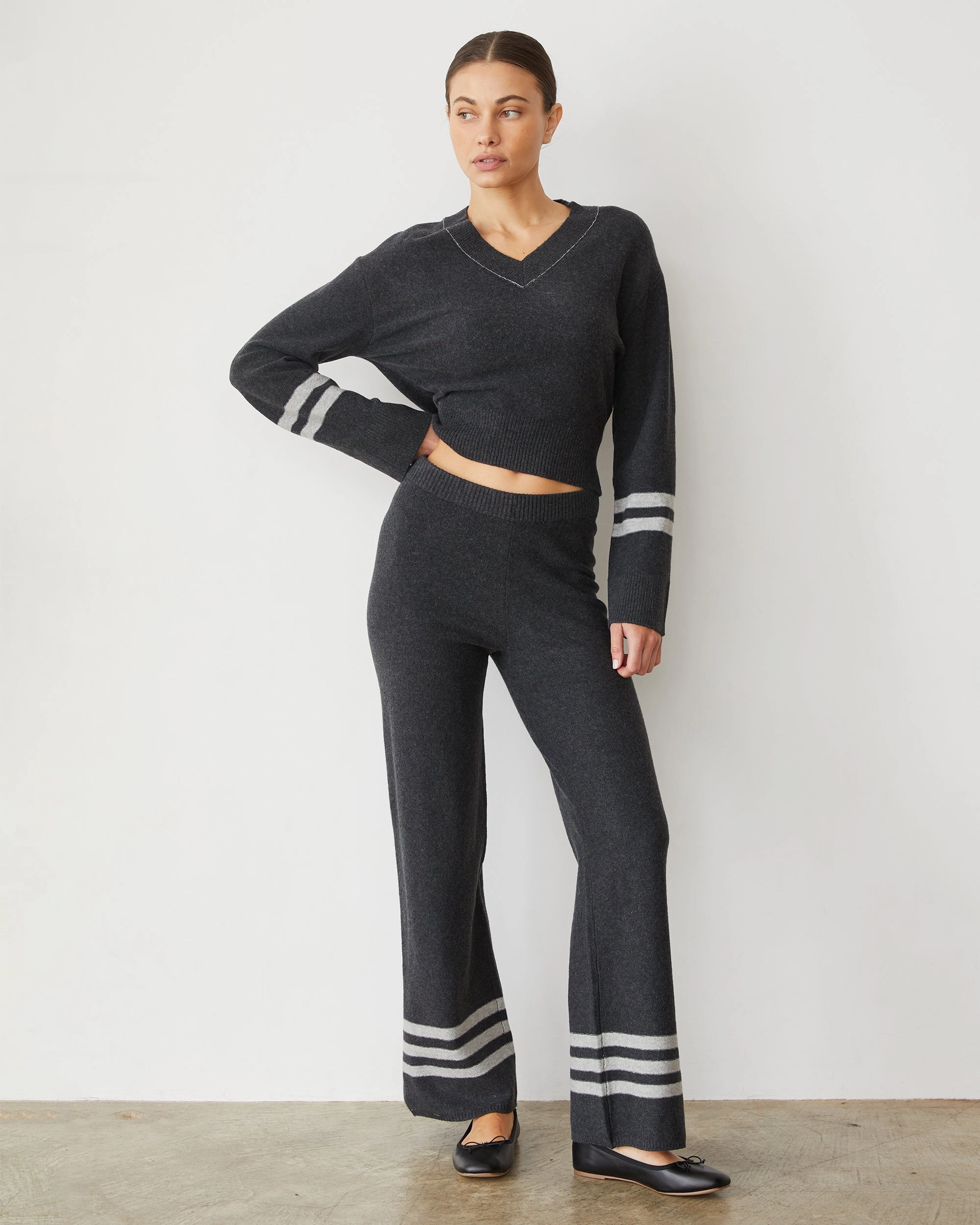 Plush Stripe Straight Leg Sweat Playful Styles