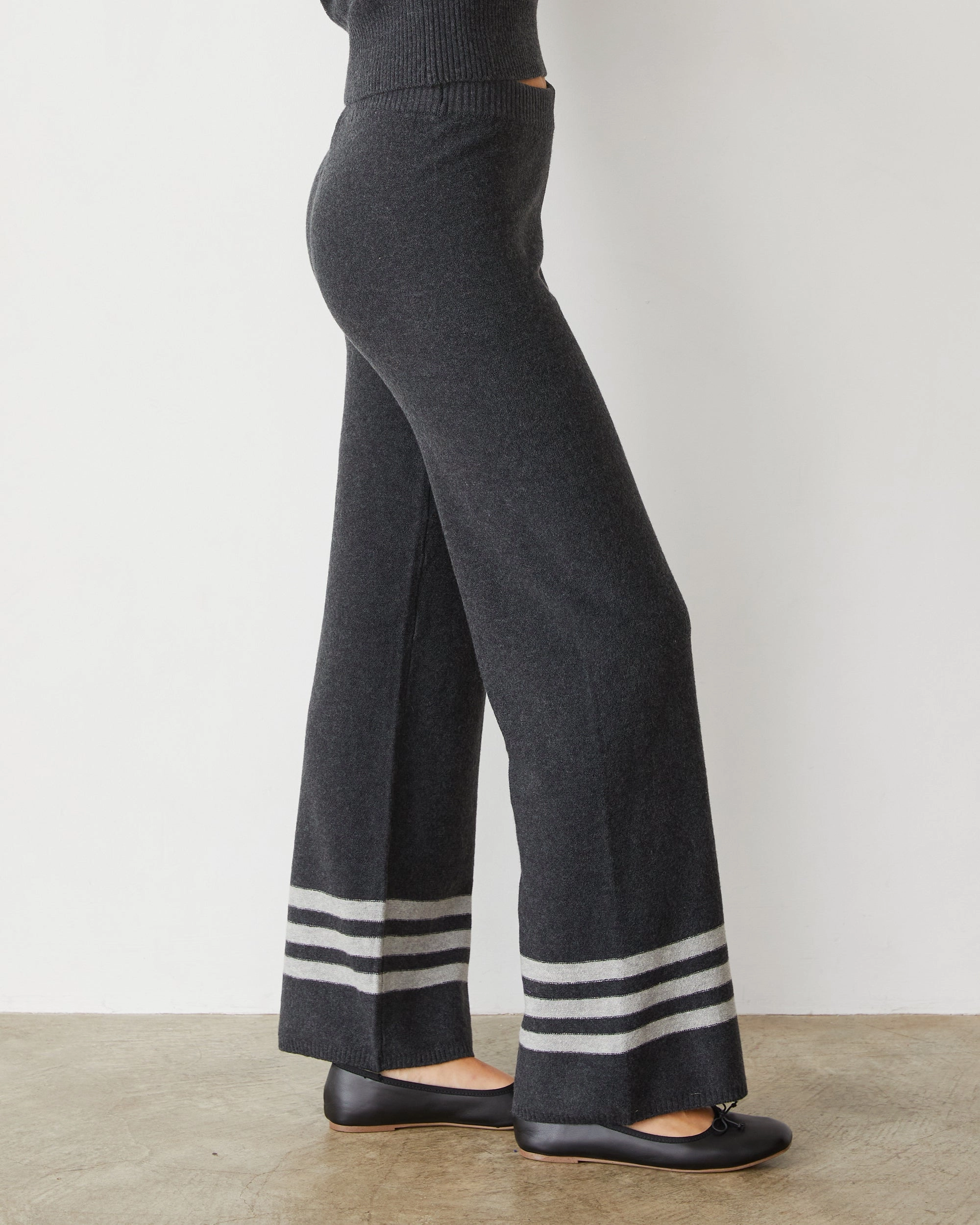 Plush Stripe Straight Leg Sweat Stretch Comfort