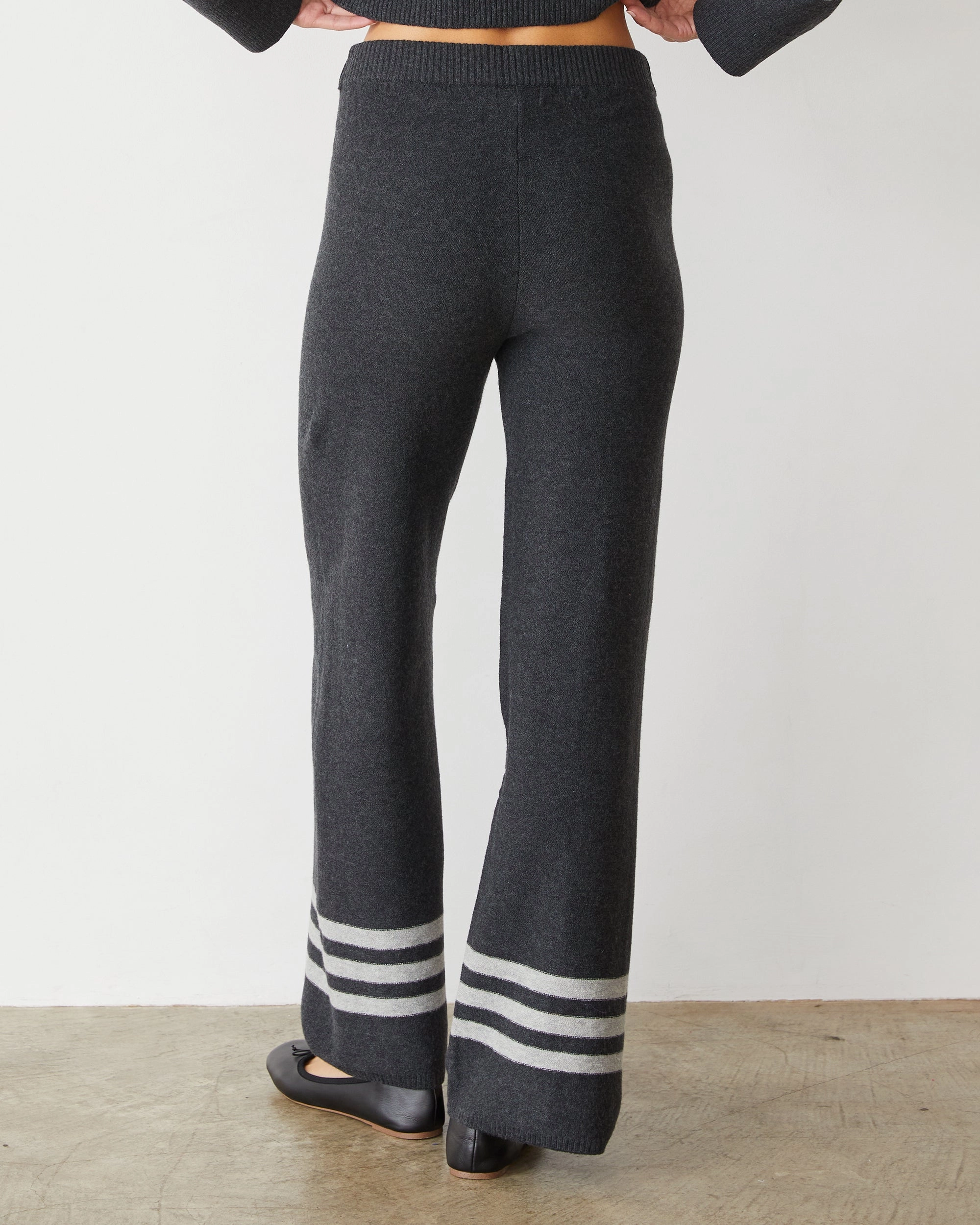 Plush Stripe Straight Leg Sweat Stretch Comfort