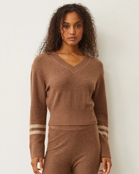Plush Stripe Sweater Easy Styling Classic Performer