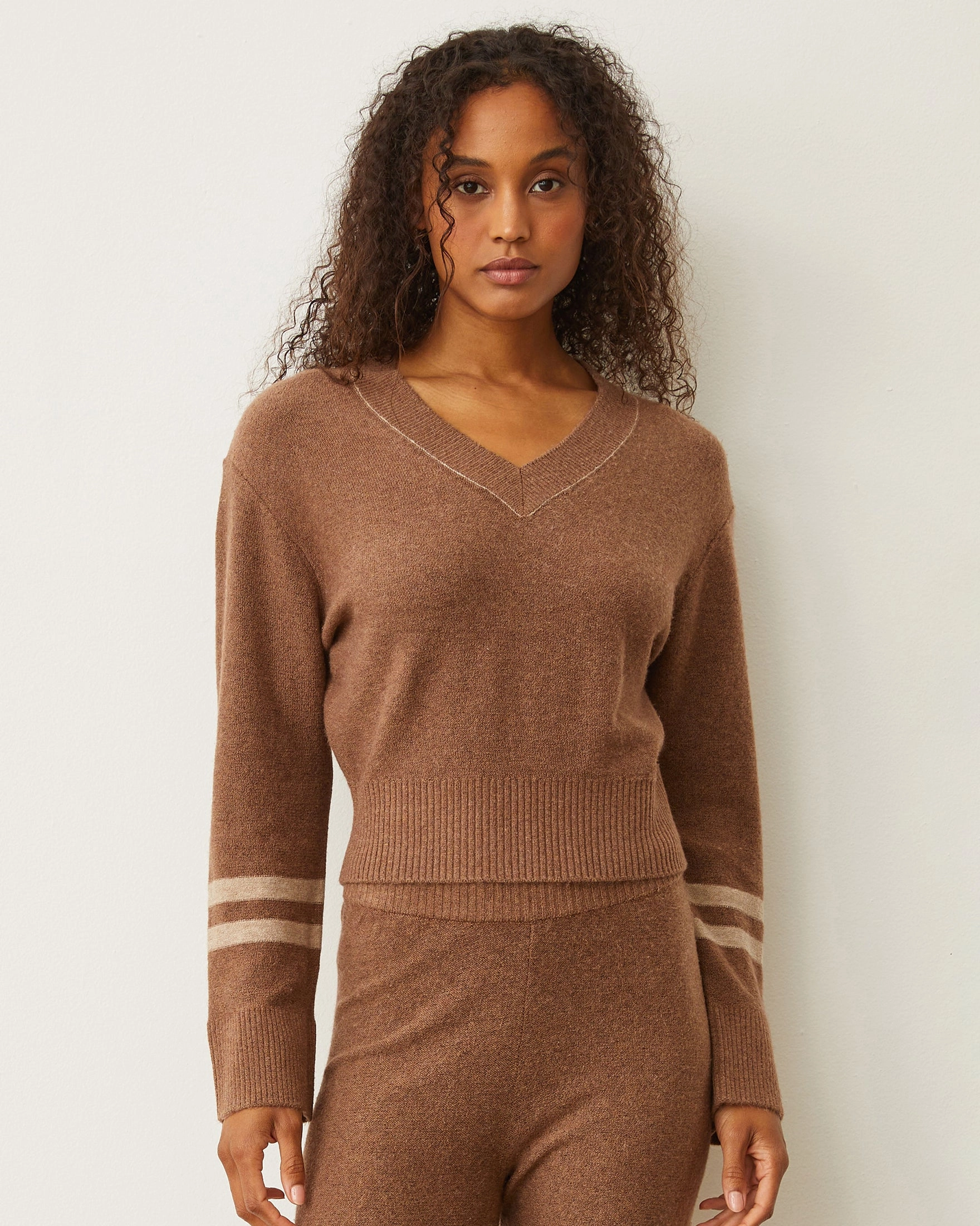 Plush Stripe Sweater Easy Styling Classic Performer