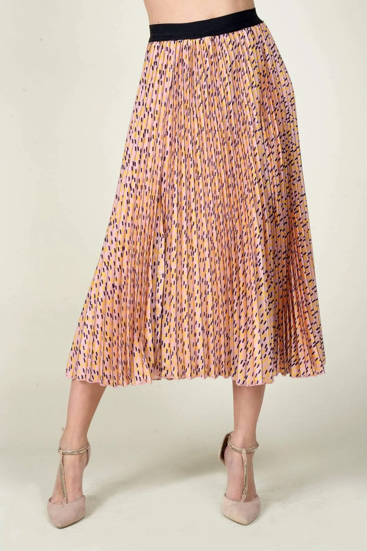 Polished Look Ingrid Pleated Skirt - Sprinkles