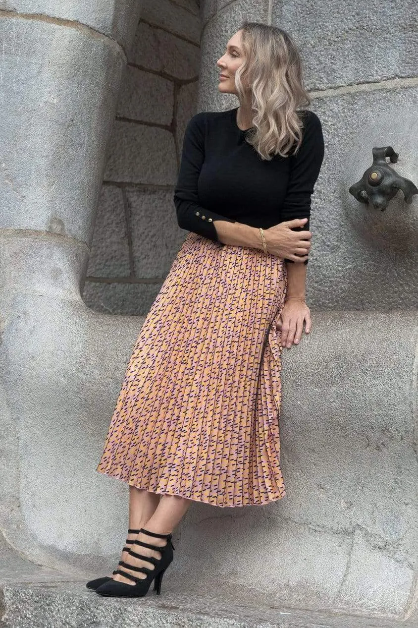 Polished Look Ingrid Pleated Skirt - Sprinkles