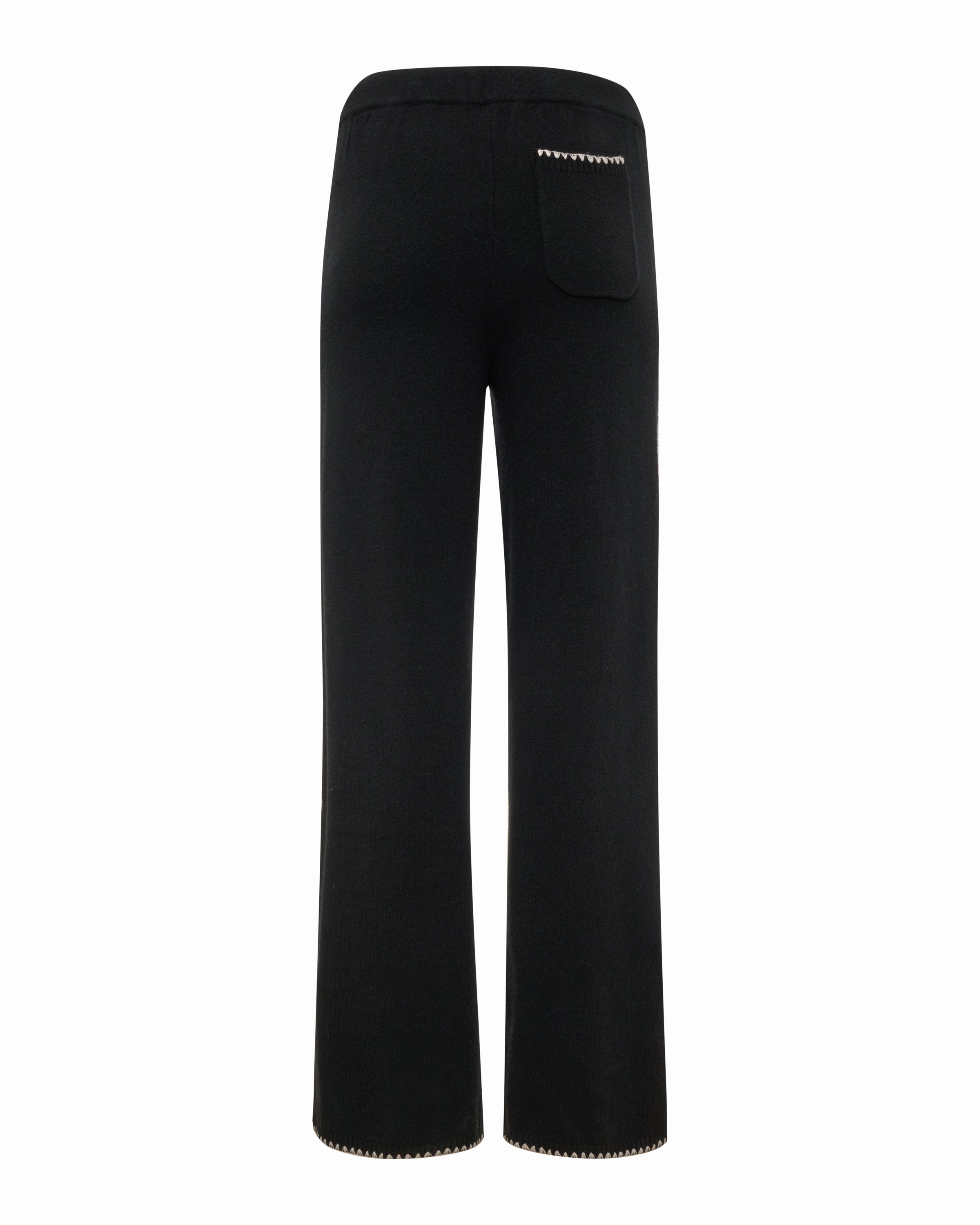 polka-dot Wool Cashmere Wide Leg Blanket Stitch Sweat