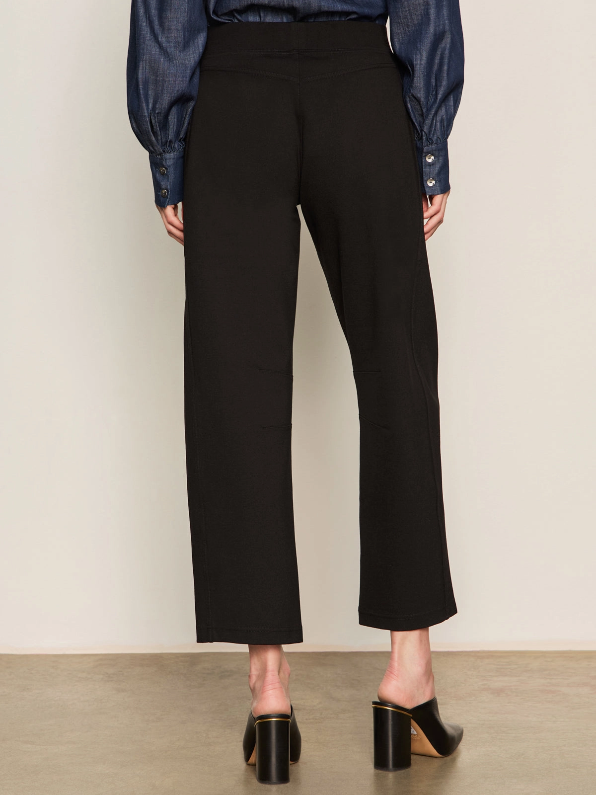 Ponte Barrel Trouser Black Soft Stretch