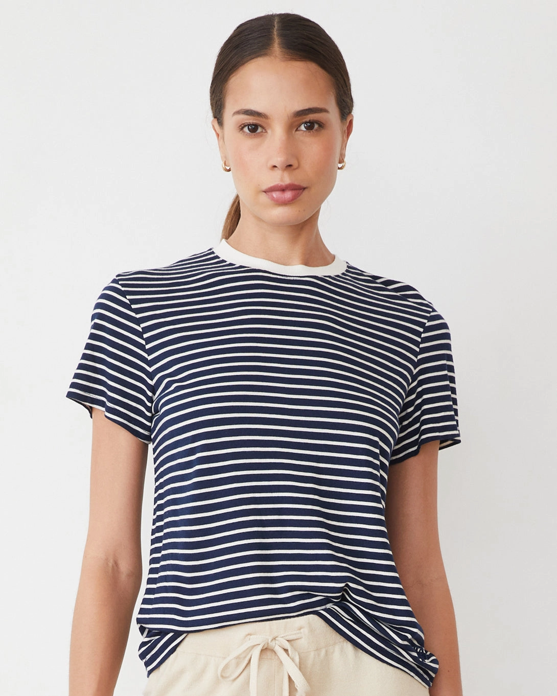 Popular Elements Stripe Basic Crew