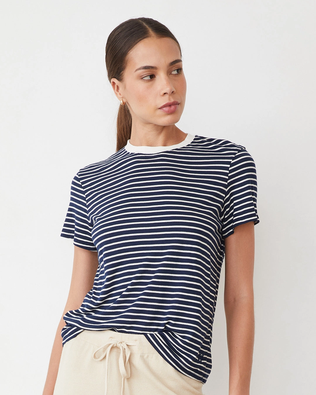 Popular Elements Stripe Basic Crew