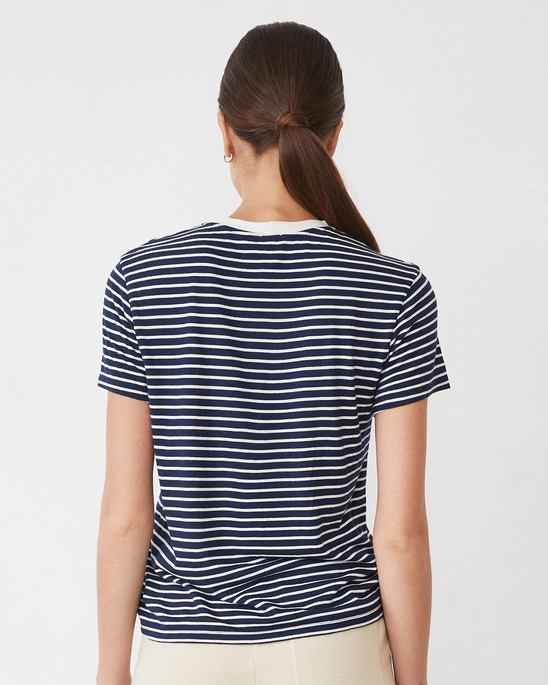 Popular Elements Stripe Basic Crew
