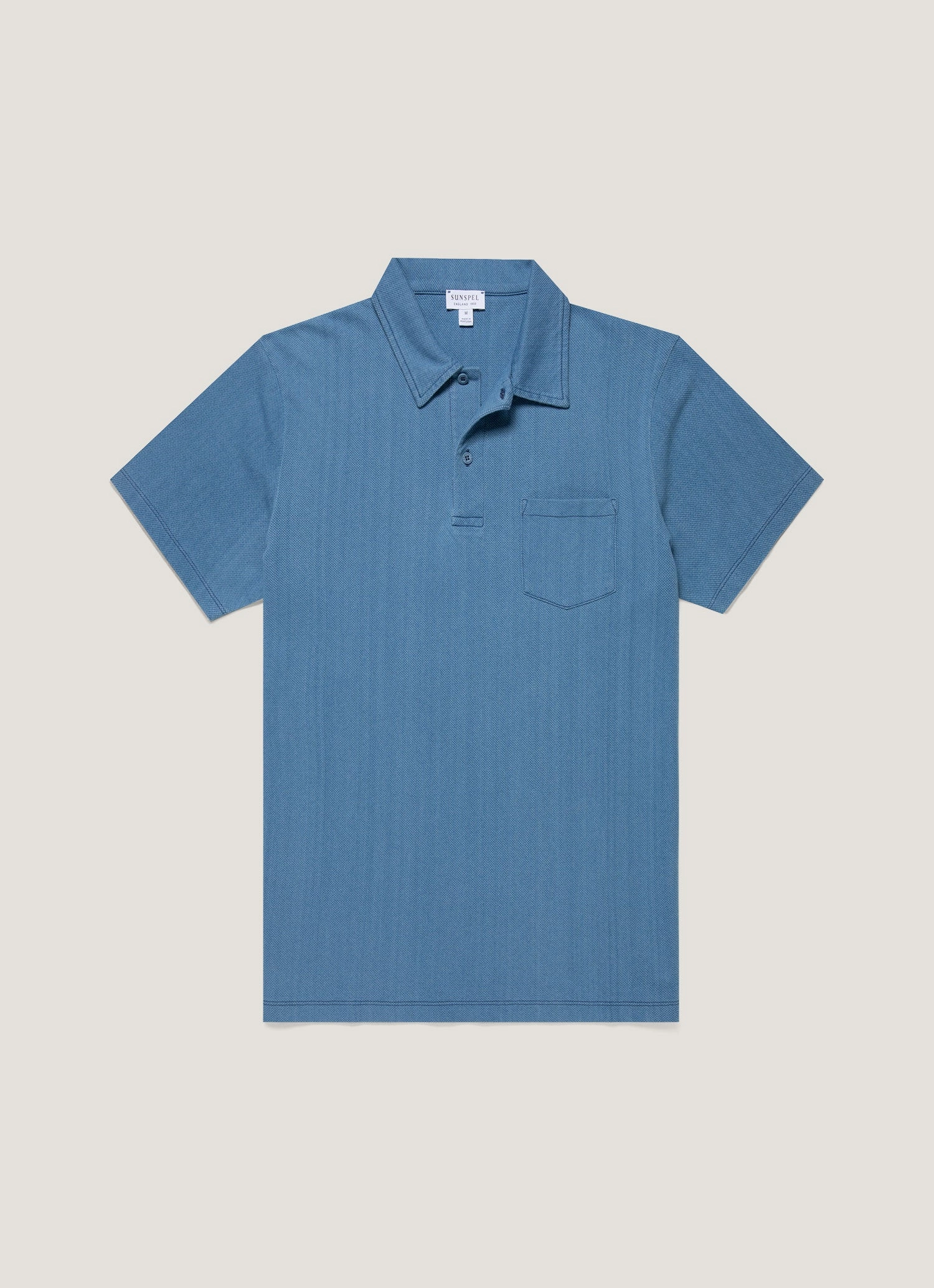 Street Pulse Classic fashion look Men's Riviera Polo Shirt in Mid Indigo Wash