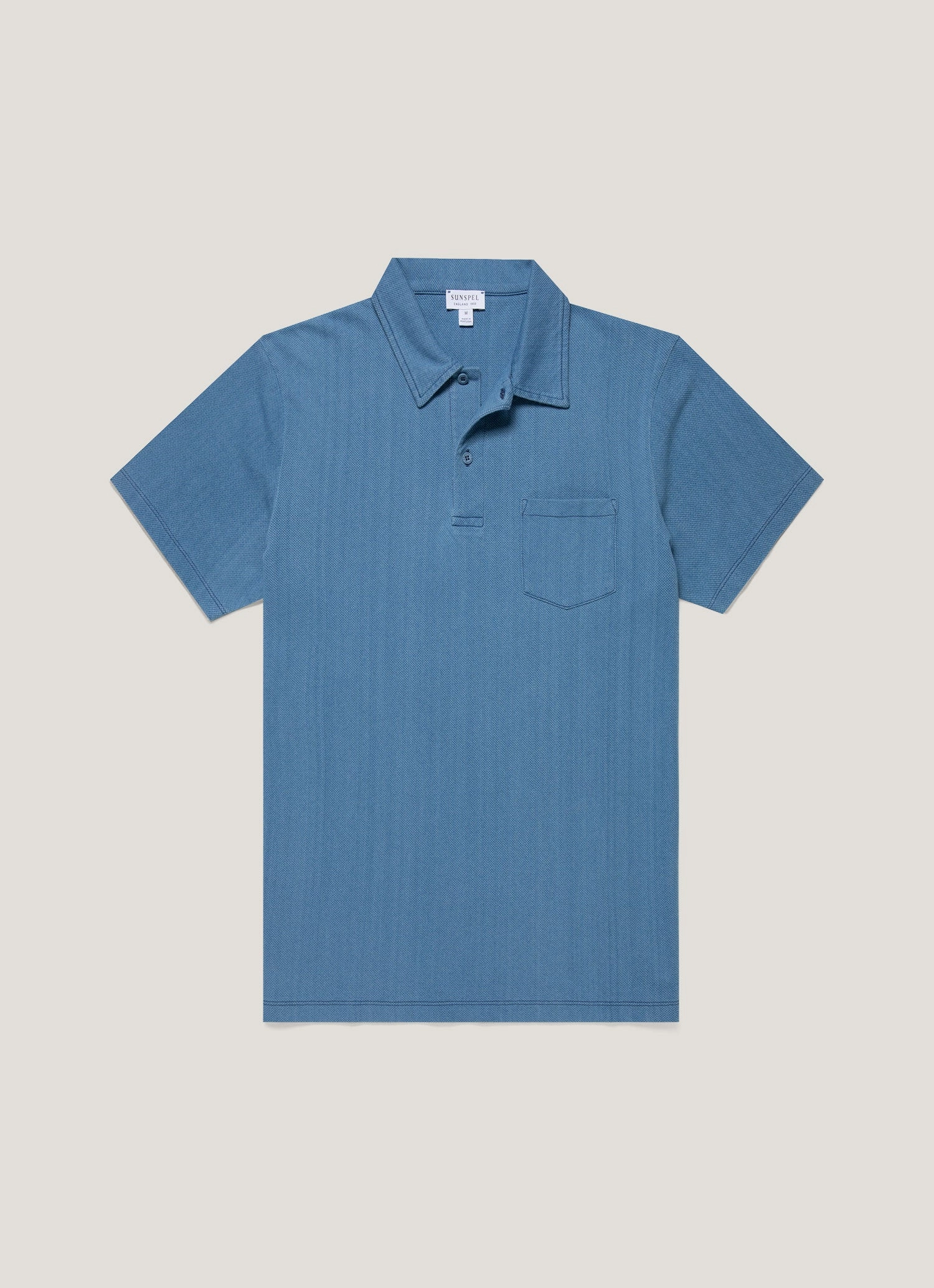 Comfy Street Look Street Trend Look Men's Riviera Polo Shirt in Mid Indigo Wash