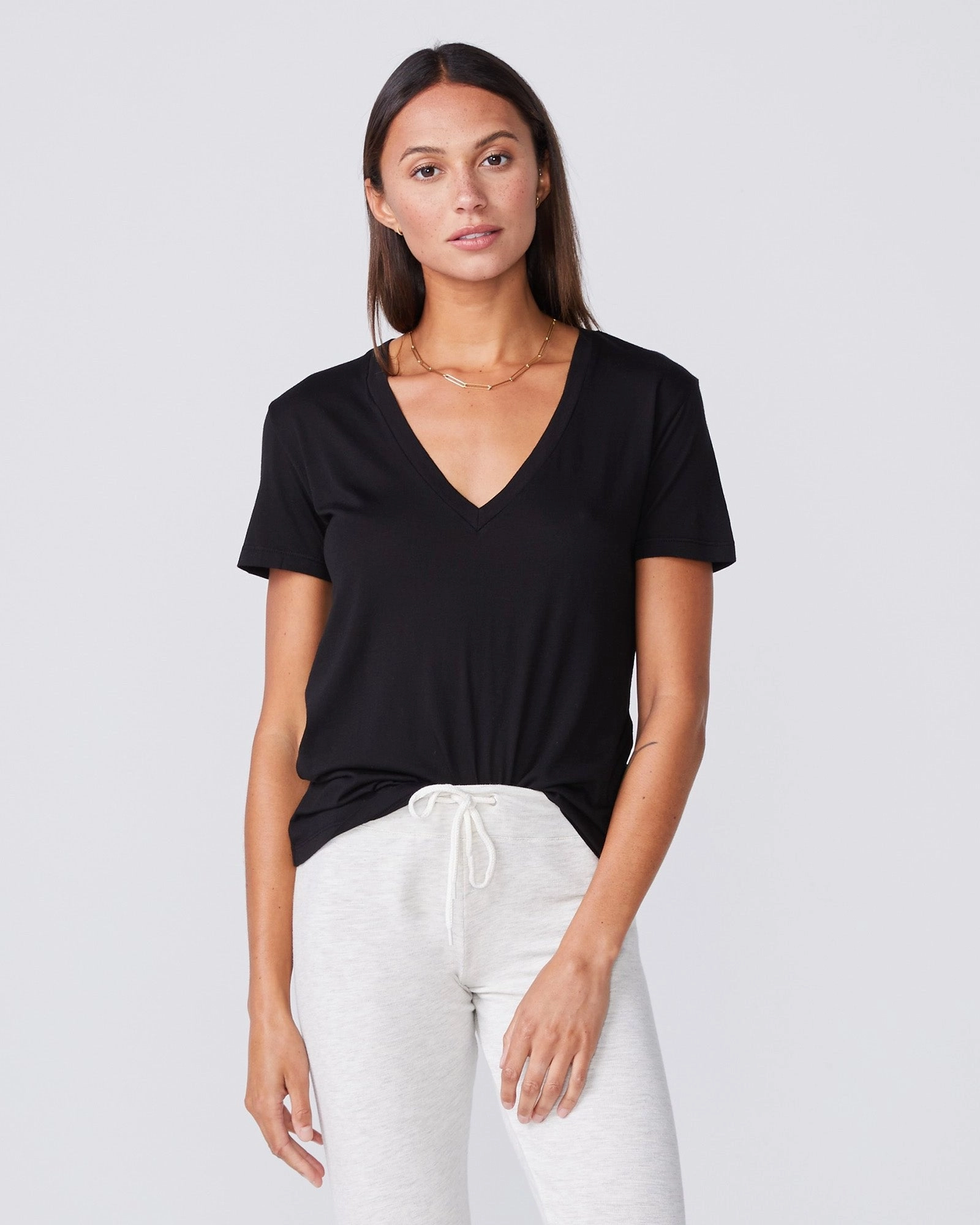 Popular Tee Cotton Modal Relaxed V Neck Tee